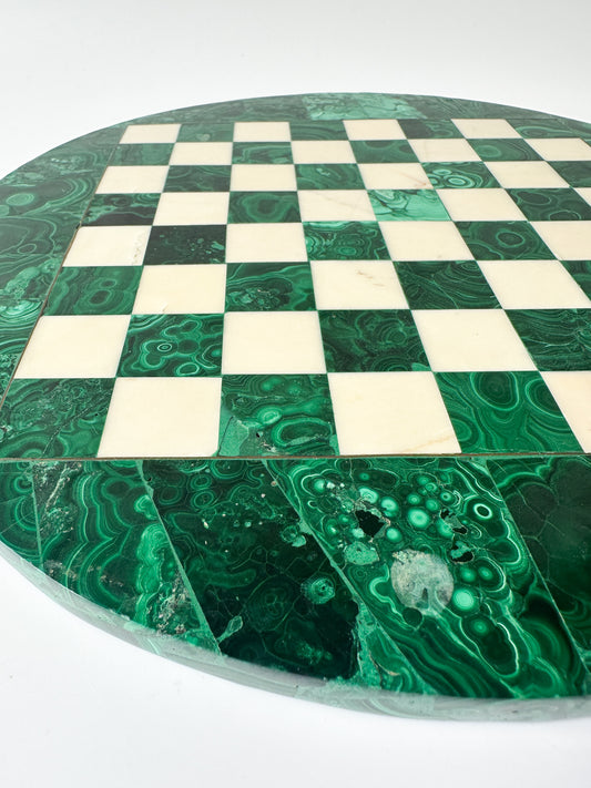 Malachite Round Chess Board