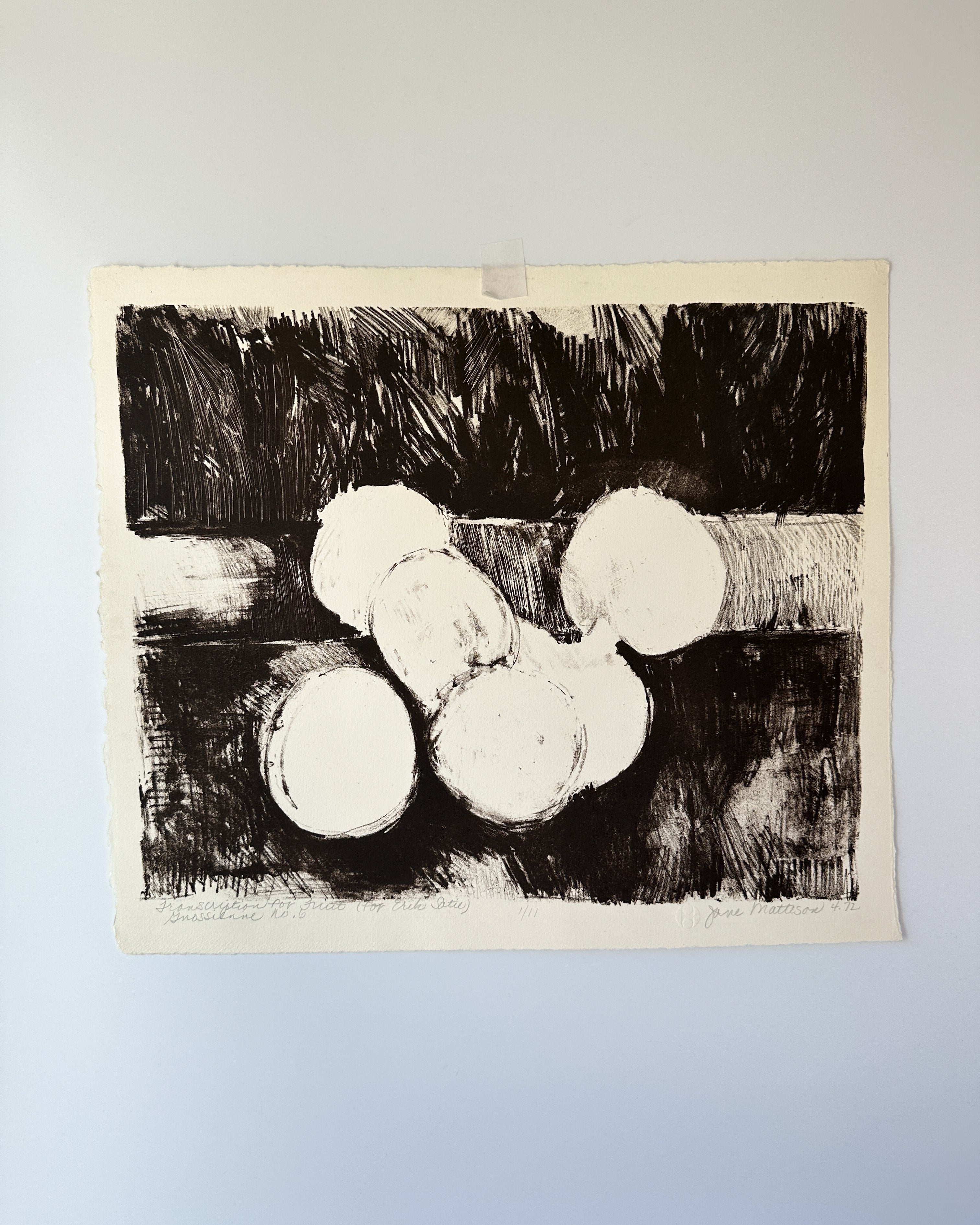 “TRANSCRIPTION FOR FRUIT” (for Erik Satie) Gnossienne No. 6 by Late Artist Jane Matteson