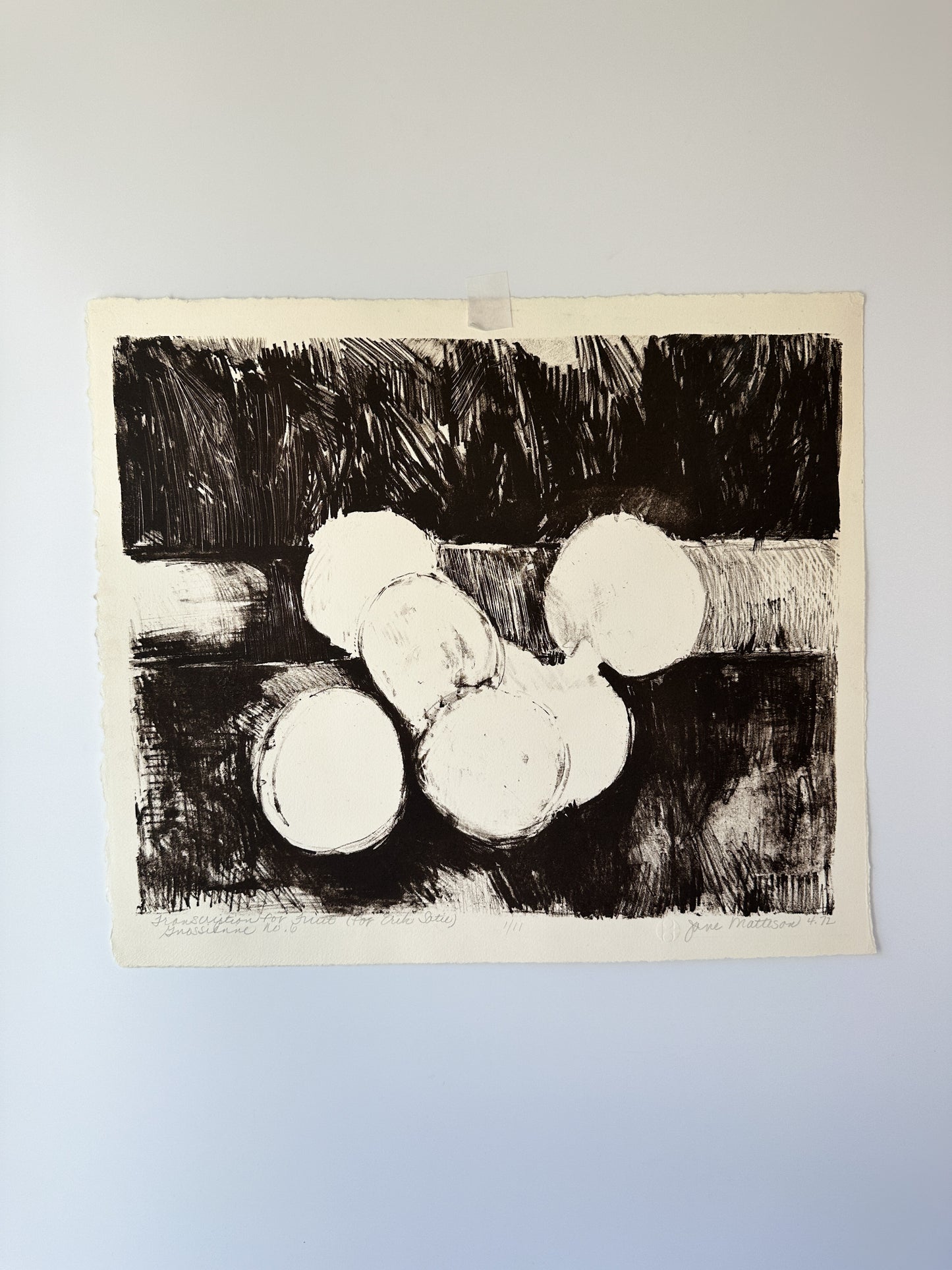 “TRANSCRIPTION FOR FRUIT” (for Erik Satie) Gnossienne No. 6 by Late Artist Jane Matteson