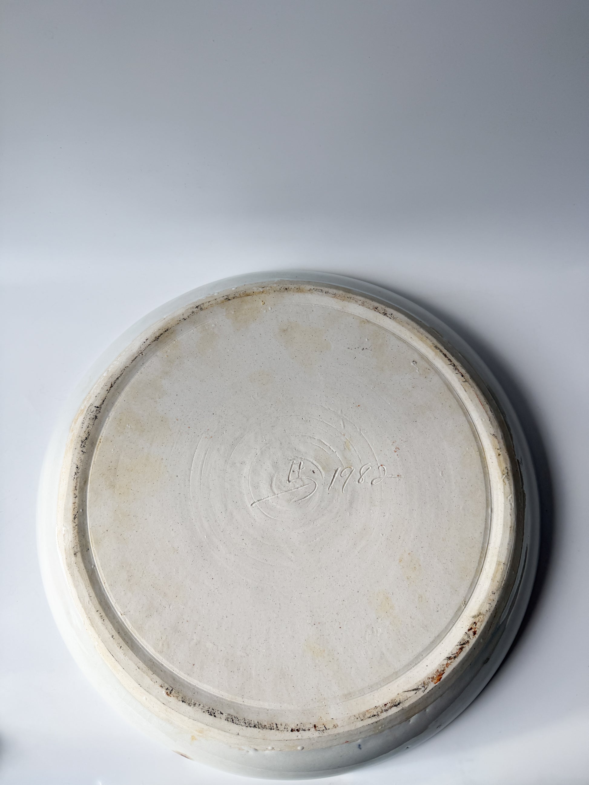 Vintage Hand-Painted Abstract Nudes Large Ceramic Bowl