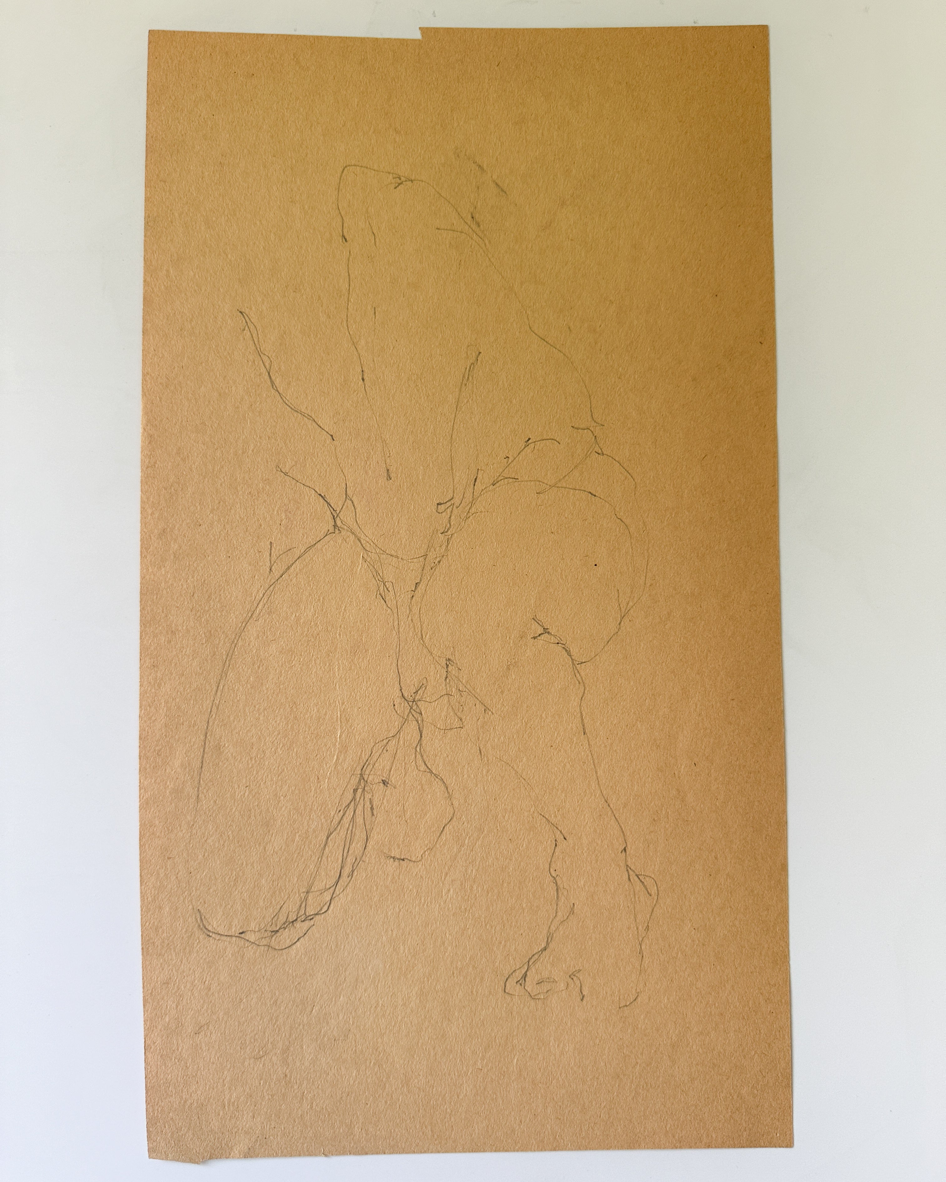 Nude Pencil Sketch (Double-Sided) by Jane Matteson (8.75"W x 15.5"H)