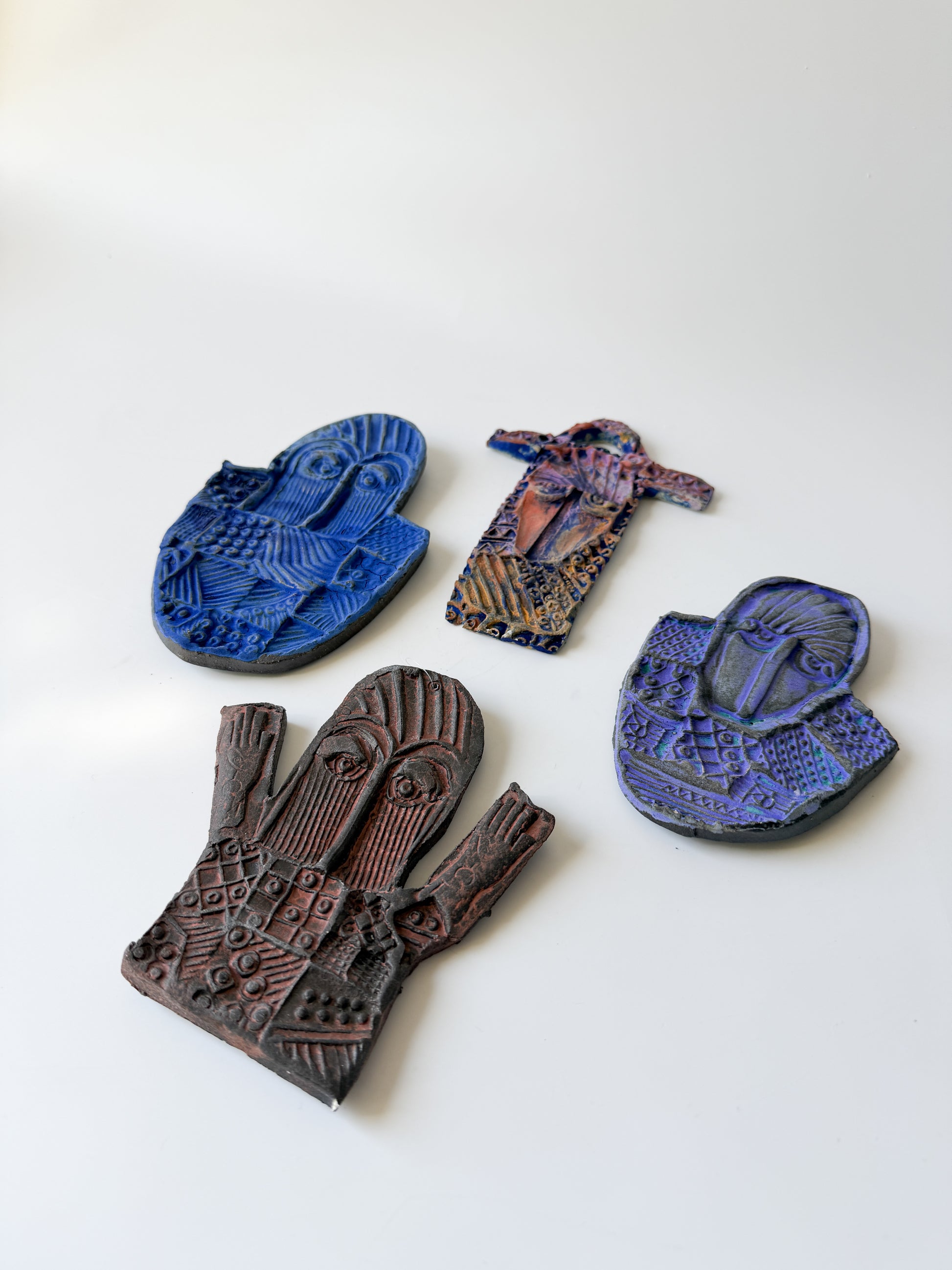 Set of Four (4) Handmade Ceramic Figures