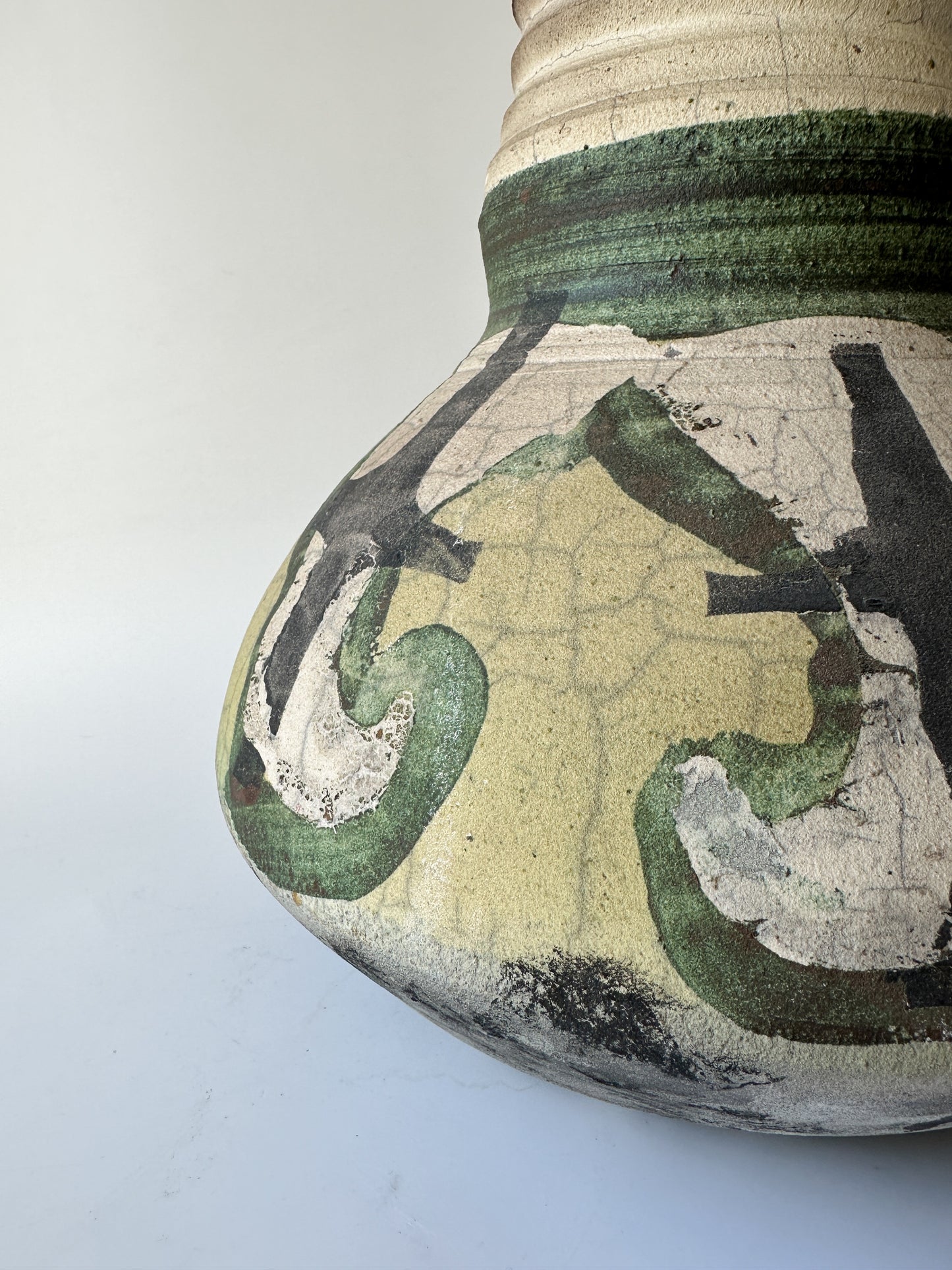 Large Raku Pottery Vase (16"H)