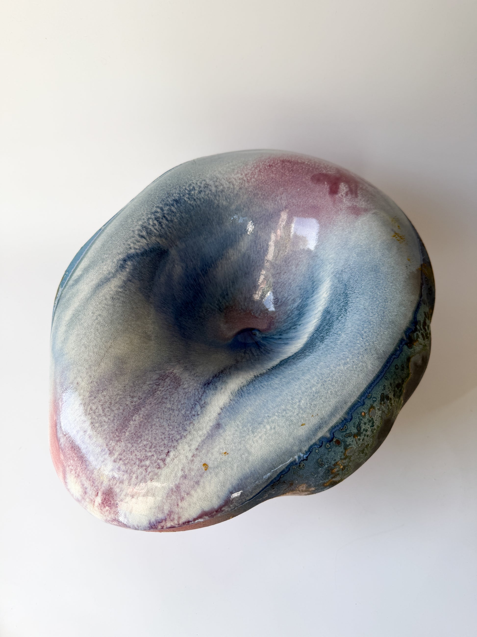 Multicolor Abstract Art Pottery Bowl by Tony Evans