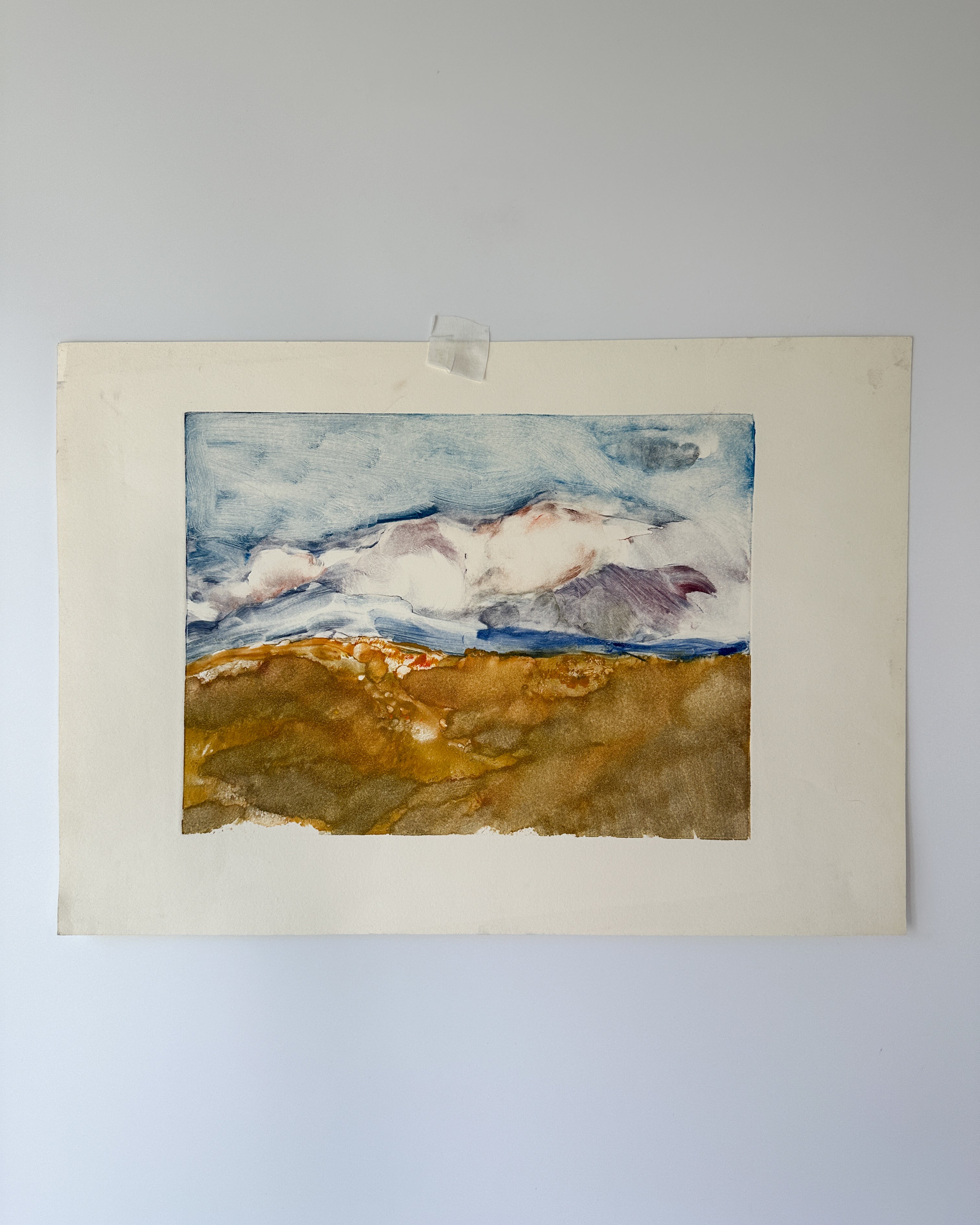 MOUNTAIN LANDSCAPE Lithograph by Late Artist Jane Matteson
