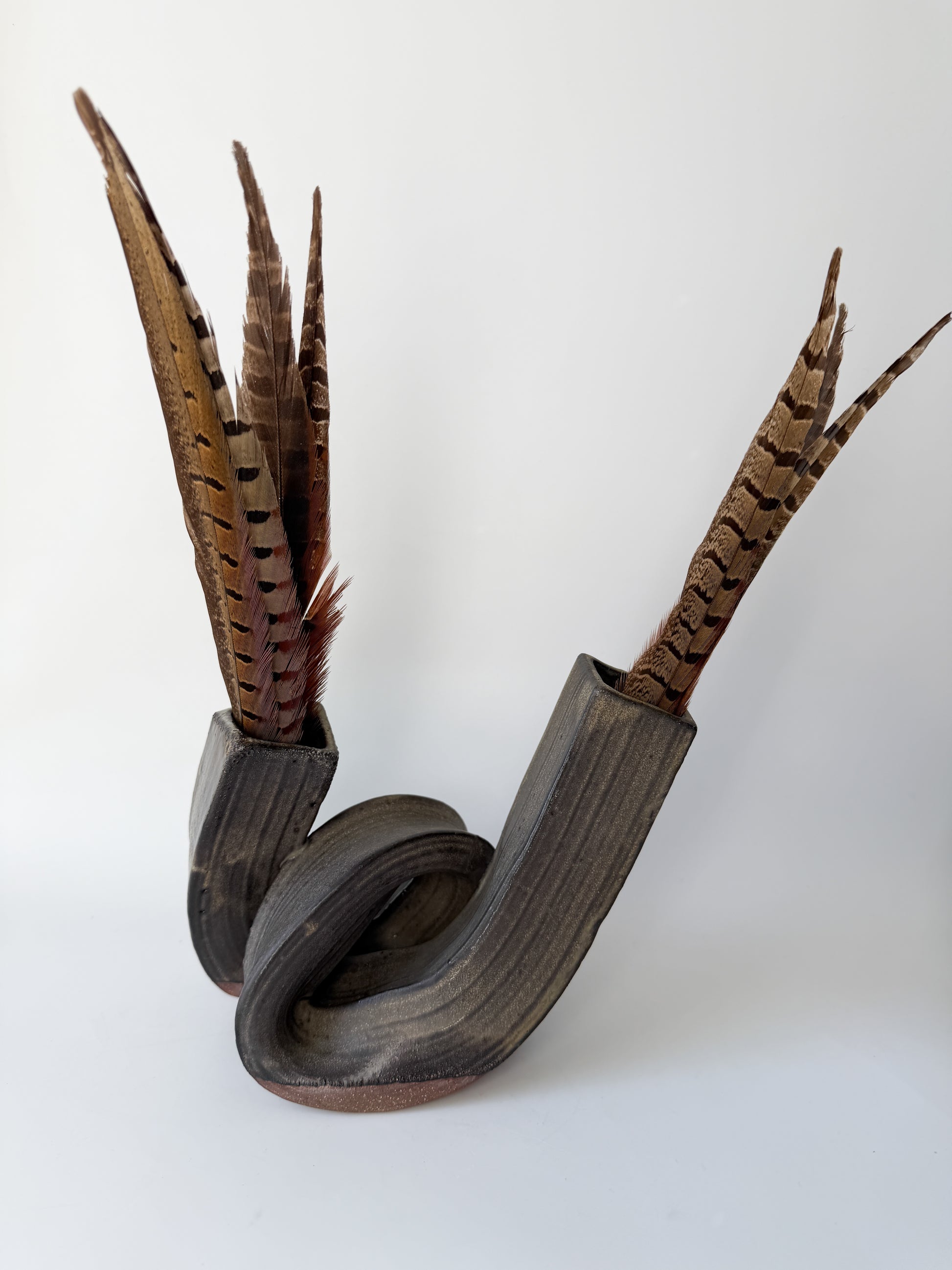 Handmade Artist Earthenware Ikebana-Style Ceramic Vase