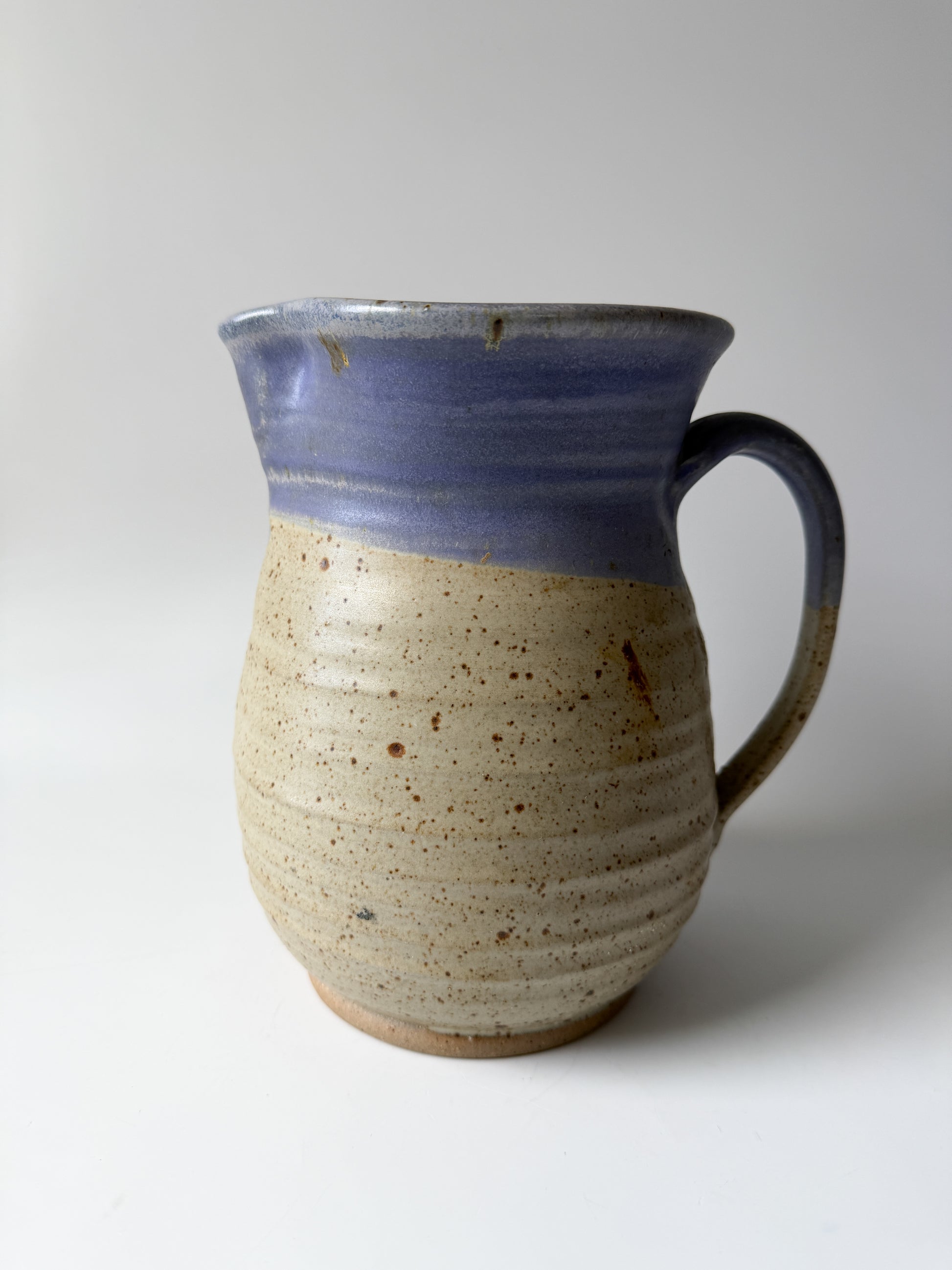 Hand Thrown Artist Pottery Pitcher with Lilac Glaze
