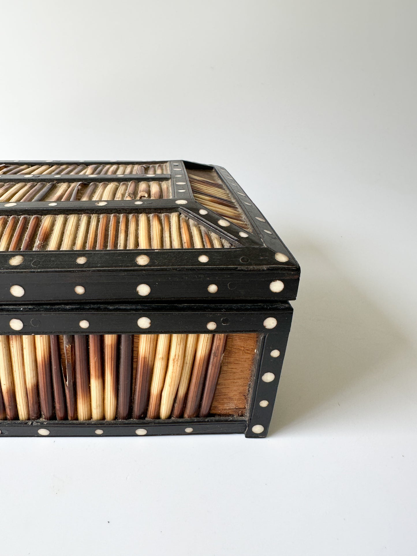 Antique Porcupine Quill Box