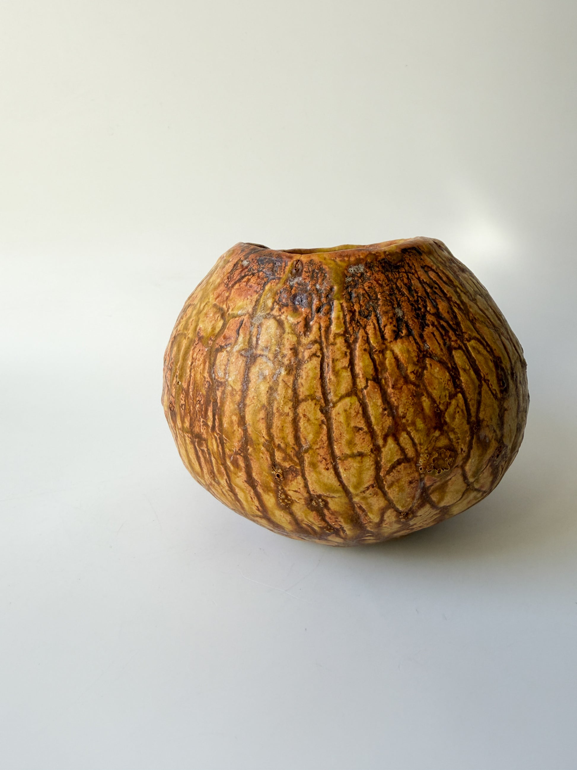 Brown Studio Pottery Vase Planter