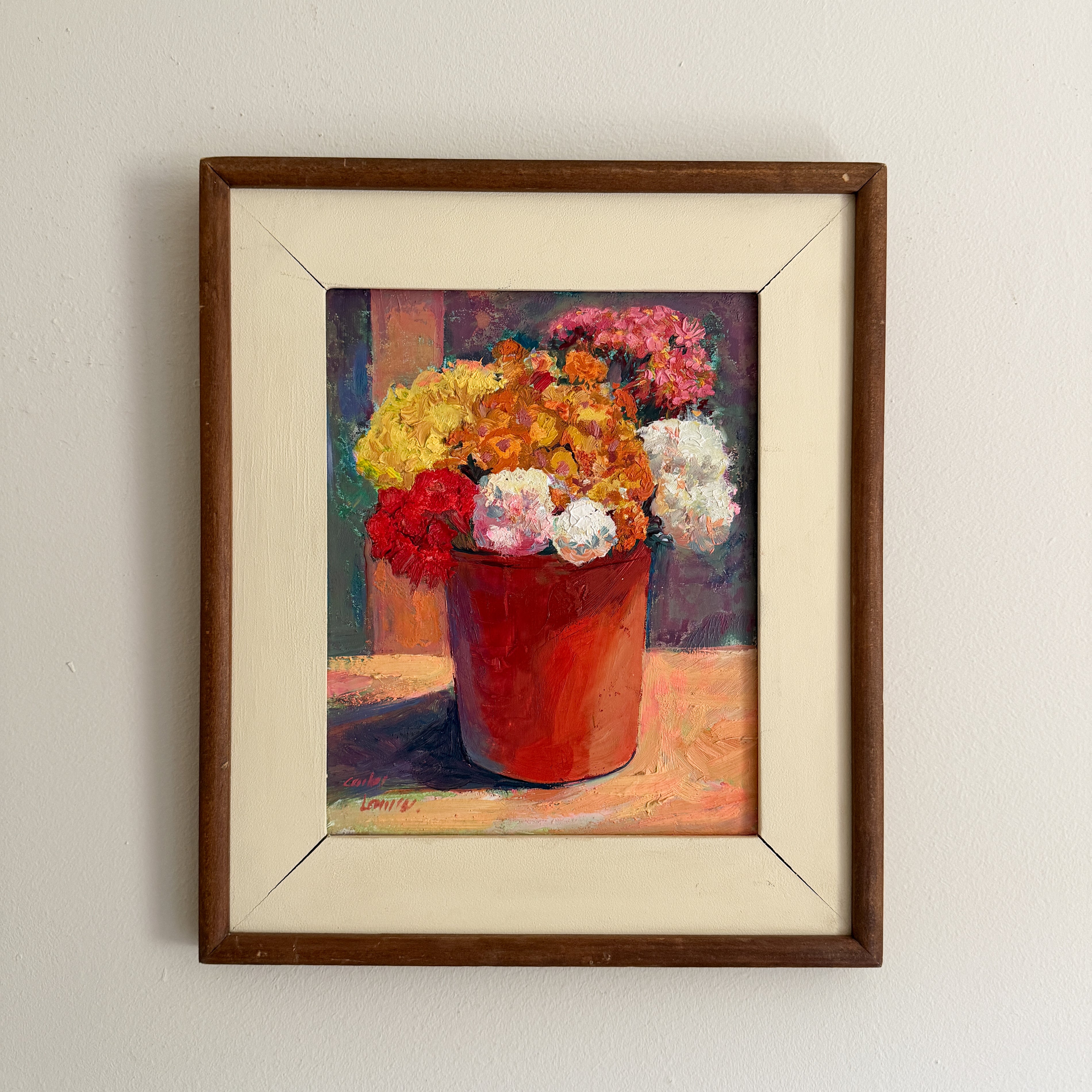 Floral Oil Painting on Board
