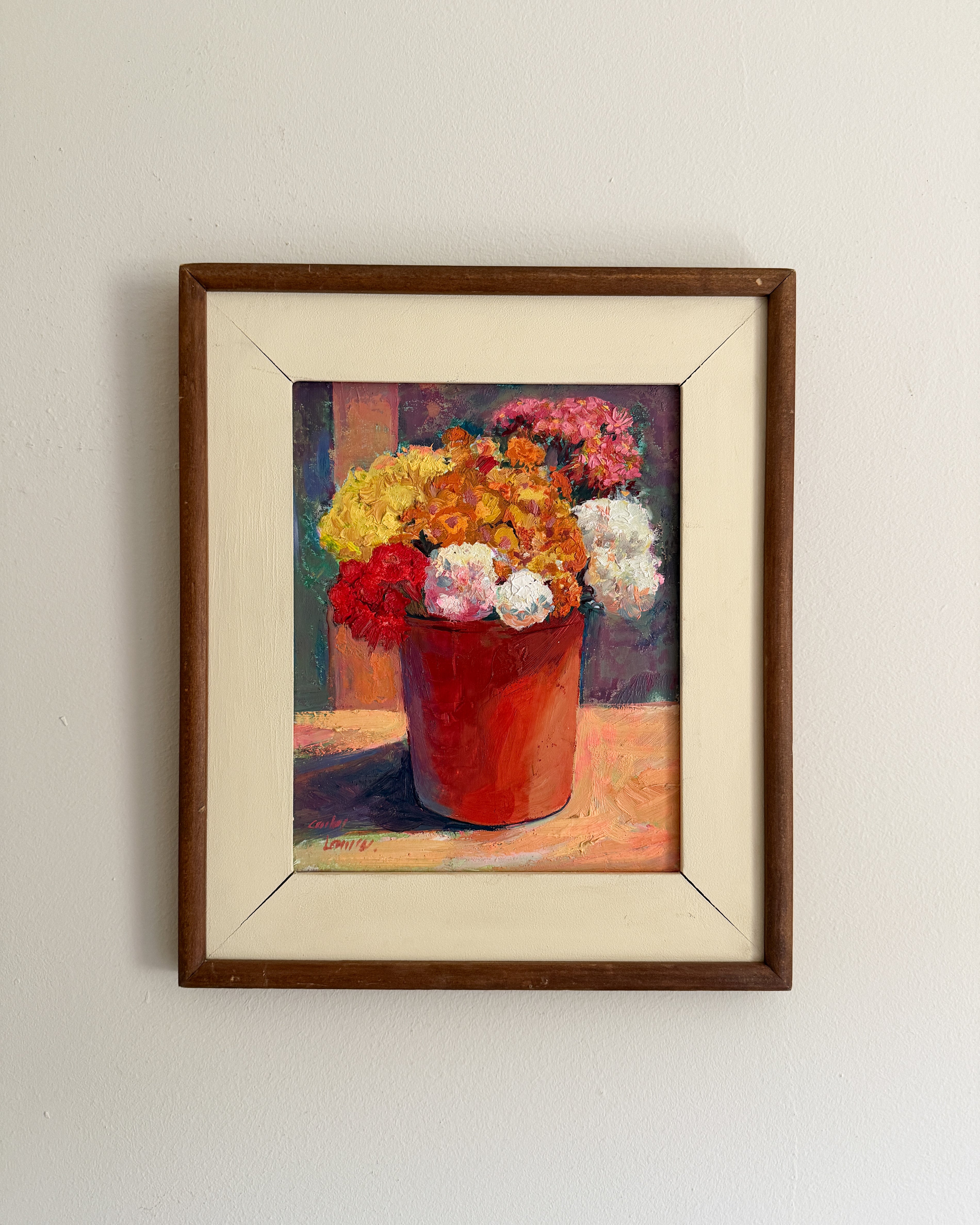 Floral Oil Painting on Board