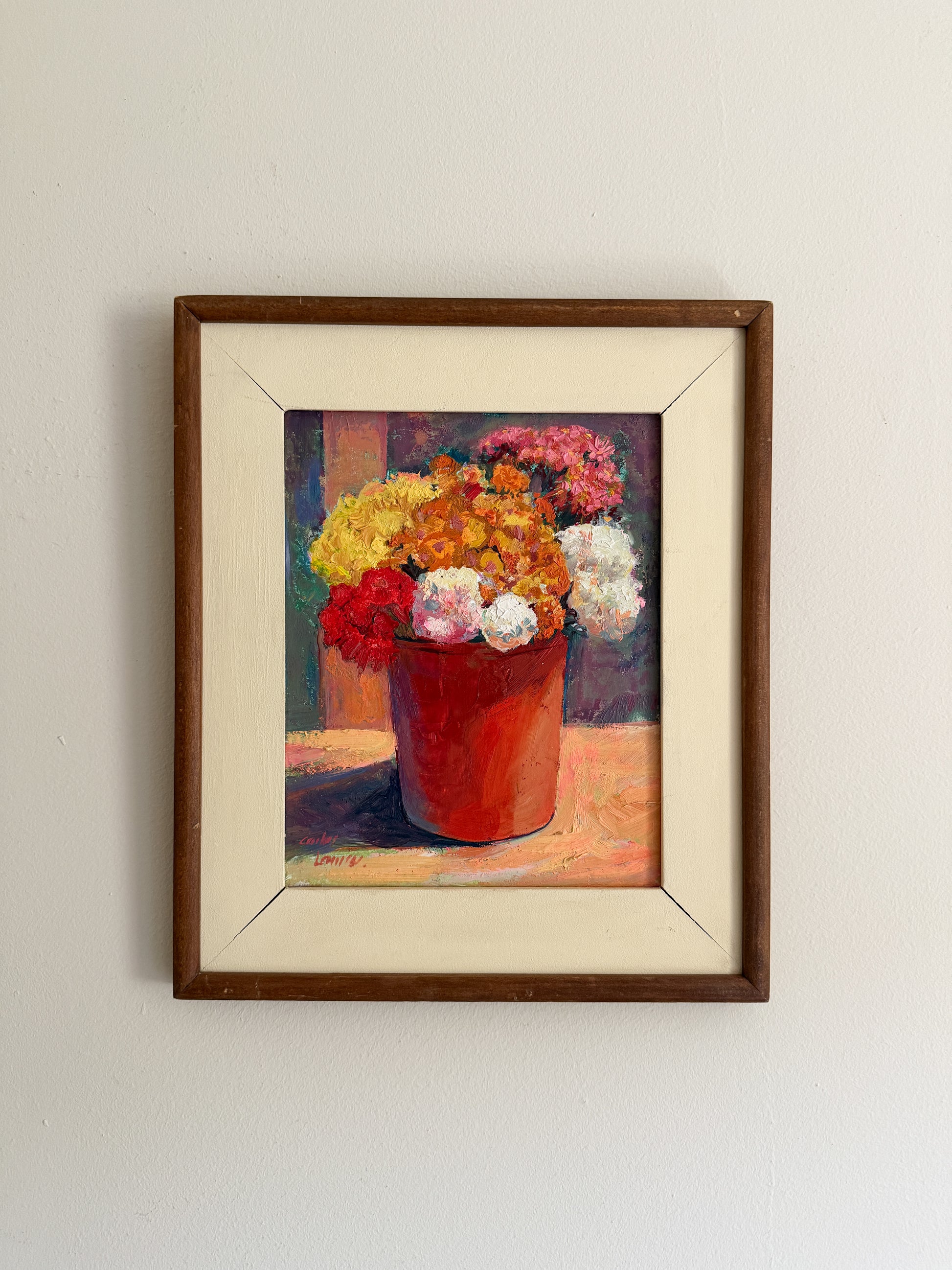 Floral Oil Painting on Board