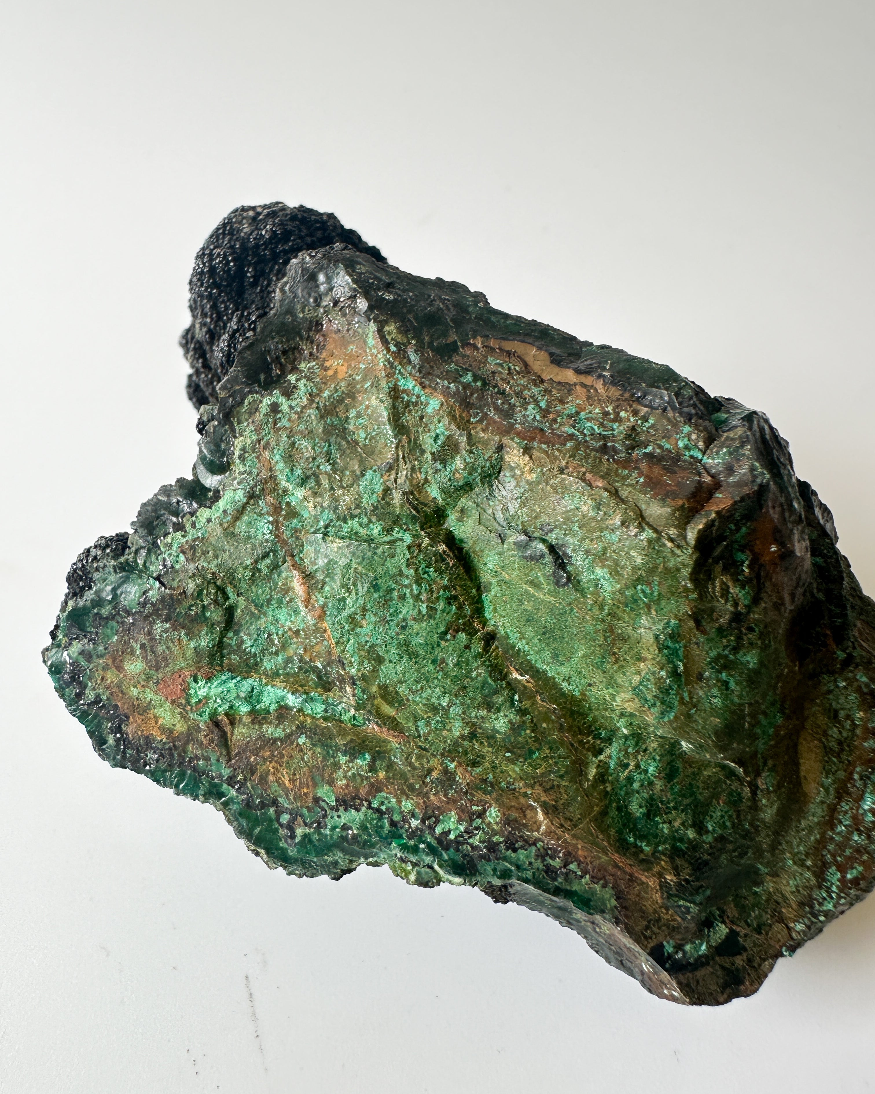 Raw Unpolished Malachite Specimen (3.375"L x 2.25"W x 2"H)
