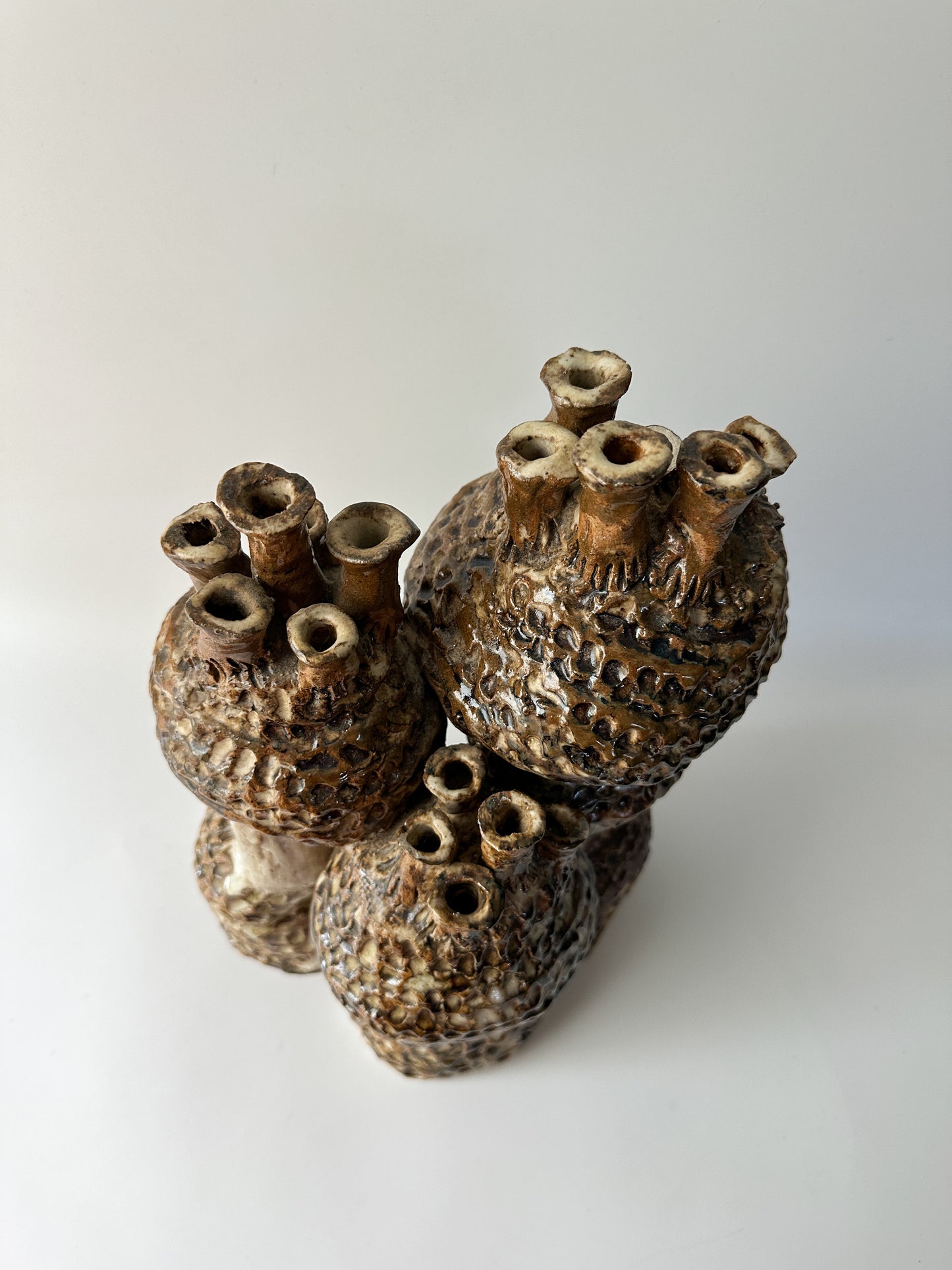 Brutalist Abstract Ceramic Sculpture - Signed