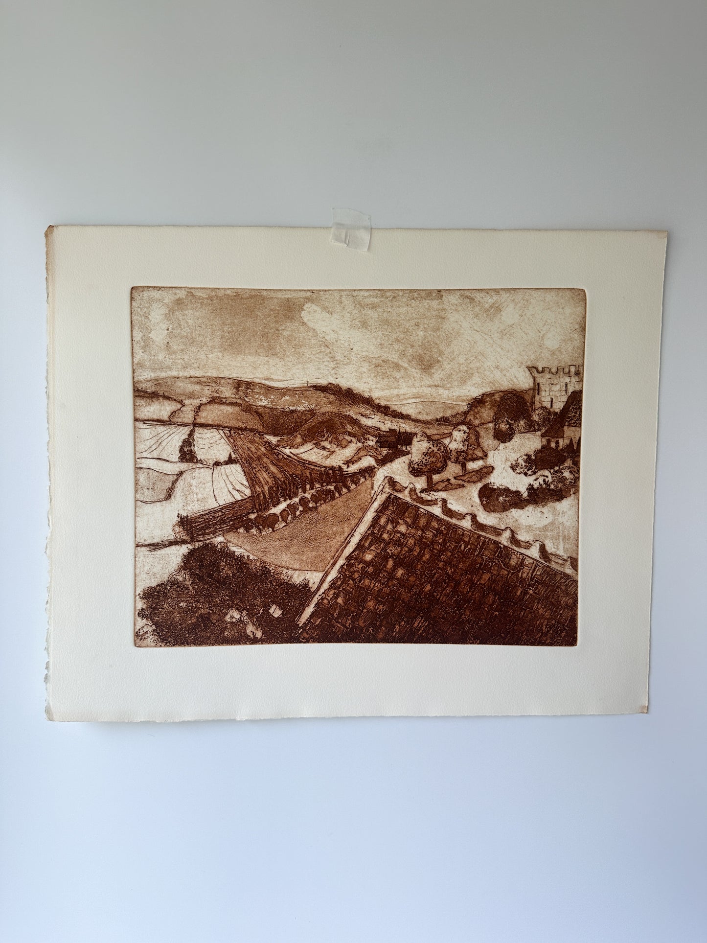 "BURGUNDY" France Aquatint Etching by Late Artist Jane Matteson