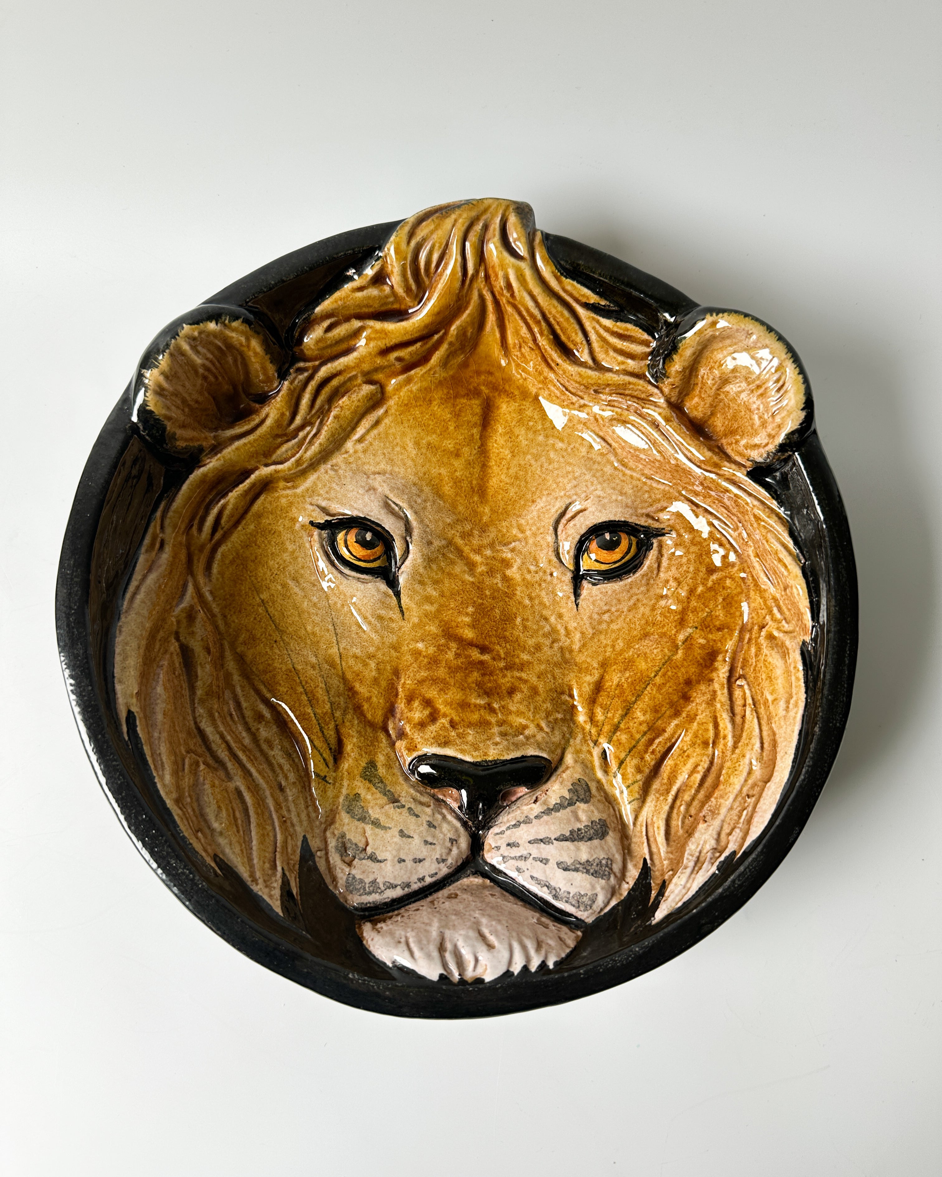 Vintage Lion Terracotta Bowl Made in Italy #3
