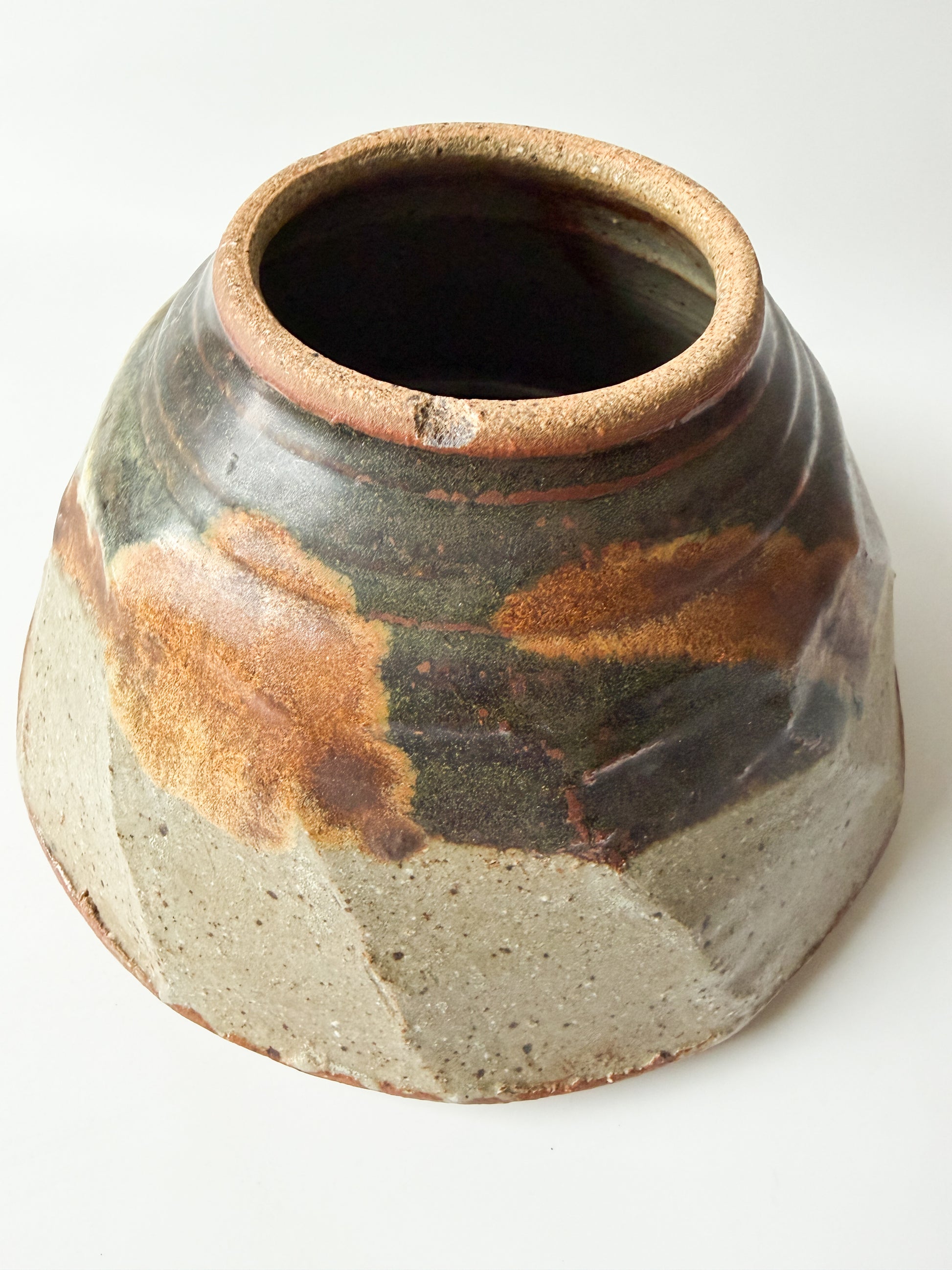 Brown and Tan Artist Pottery Vase (Small)