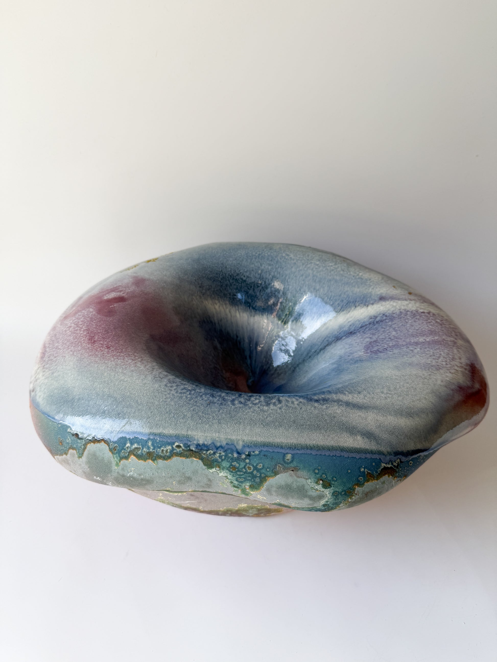 Multicolor Abstract Art Pottery Bowl by Tony Evans