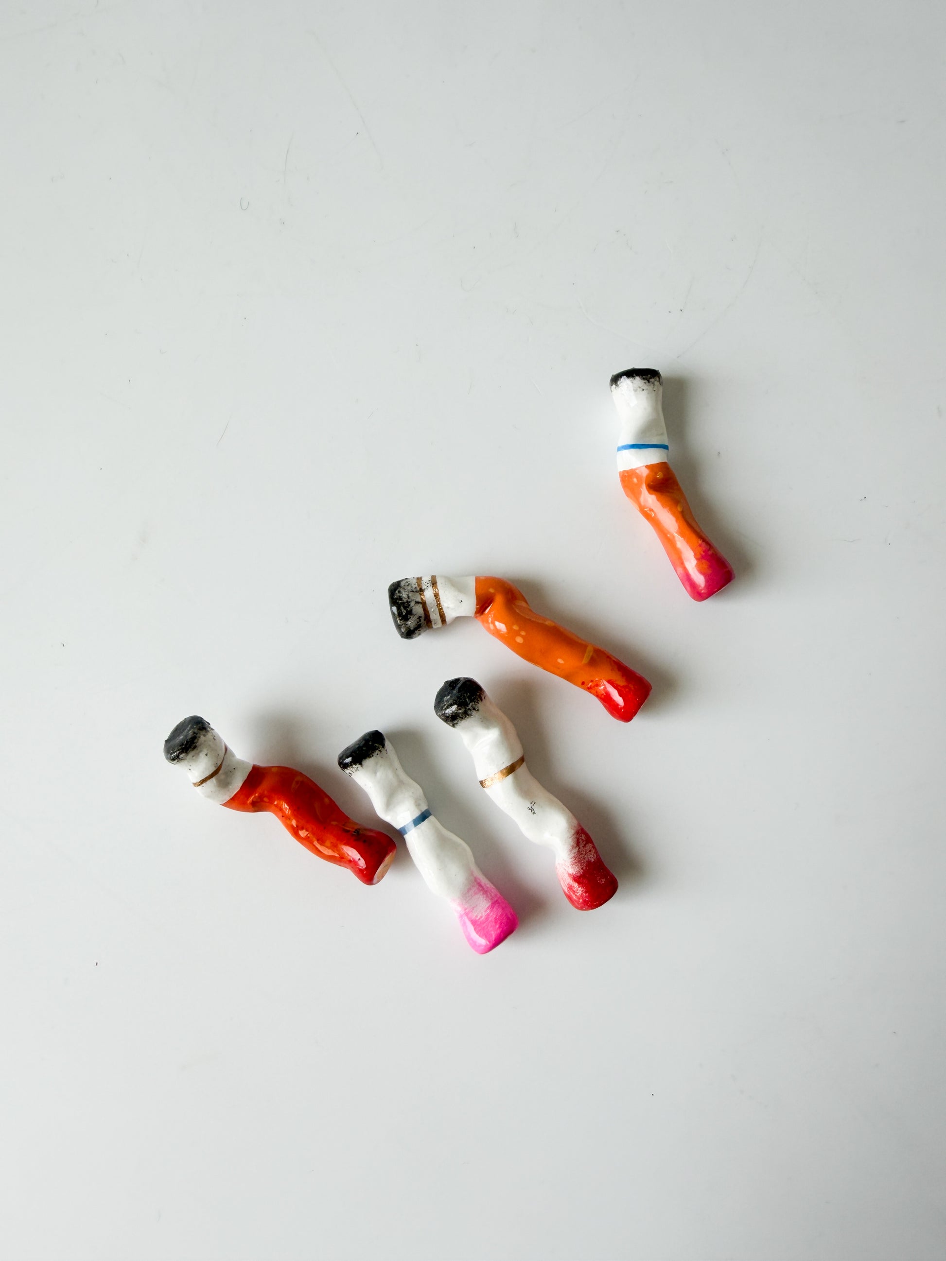 lipstick that looks like cigarettes 4Pcs Little Smoke Matte Lipgloss Sets For Women Lip Stain Long Lasting Lipstick Beauty One of a kind. SHORT LIPSTICK-STAINED Handmade Clay Cigarettes