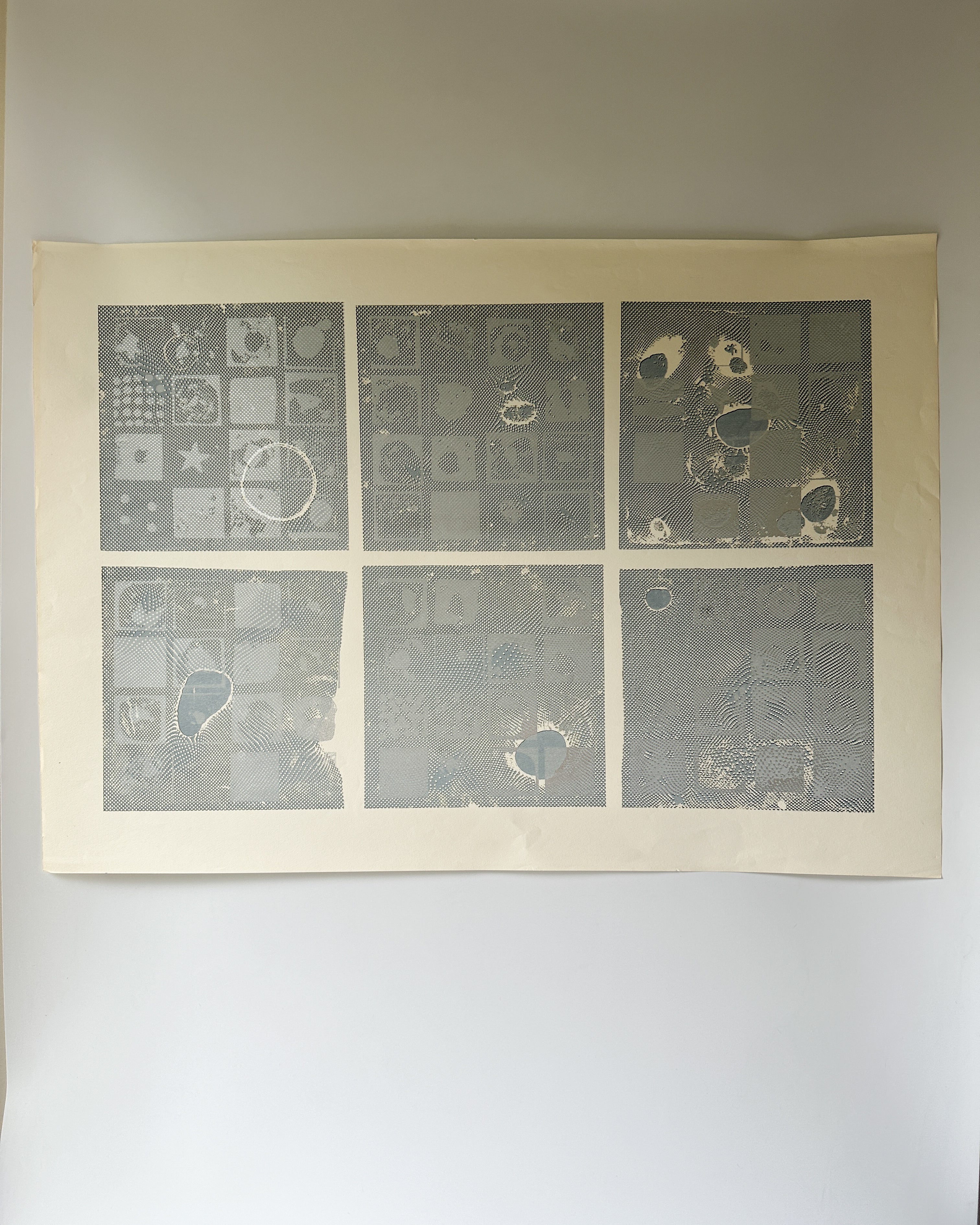 Black and Silver Ink Abstract - Screenprint by the late Velda Warner (29”W x 20.5”H)