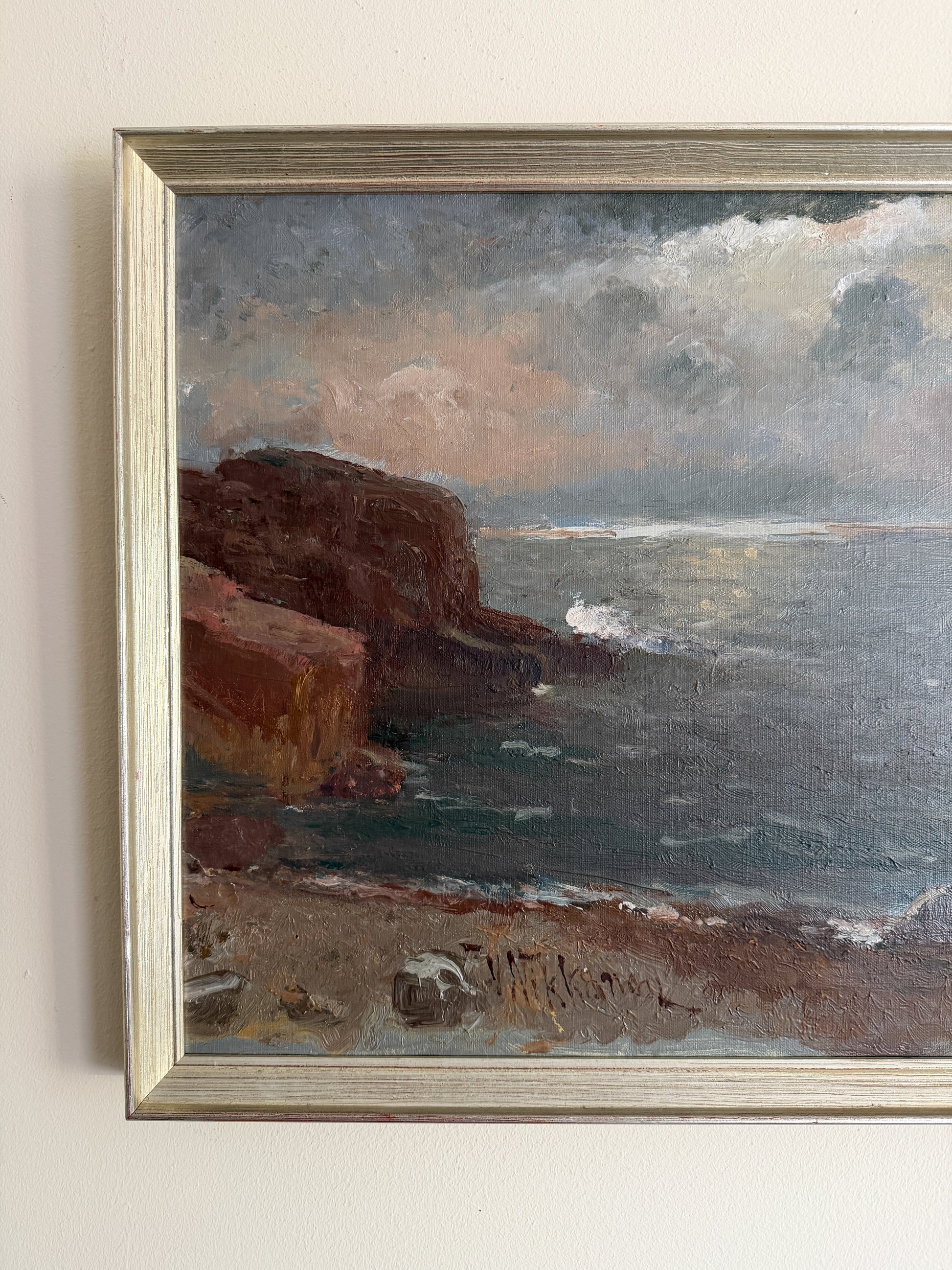 VICTOR NIKKANEN - Ocean Shore Landscape Oil Painting