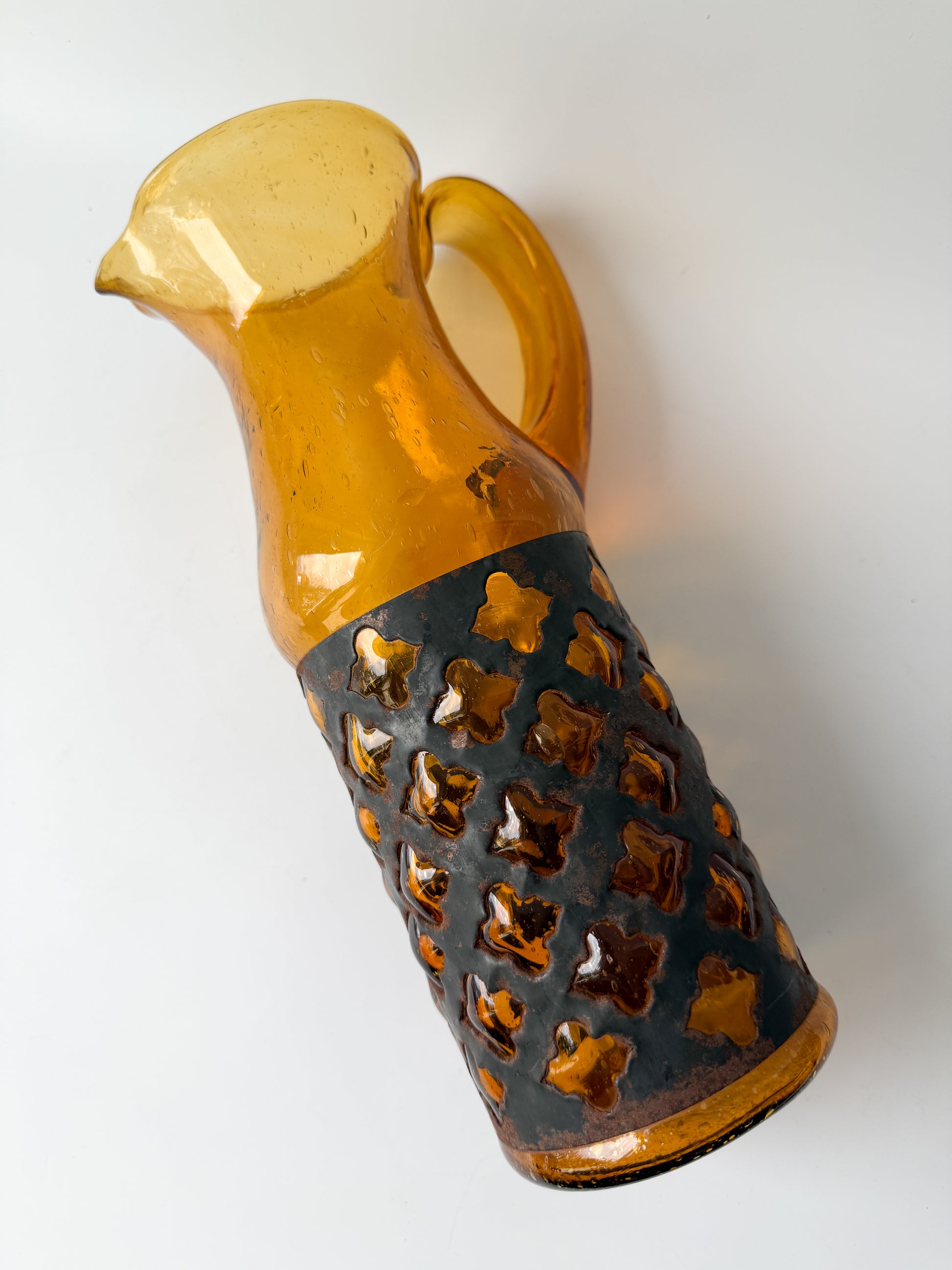 Vintage MCM Felipe Derflinger Imprisoned Glass Pitcher