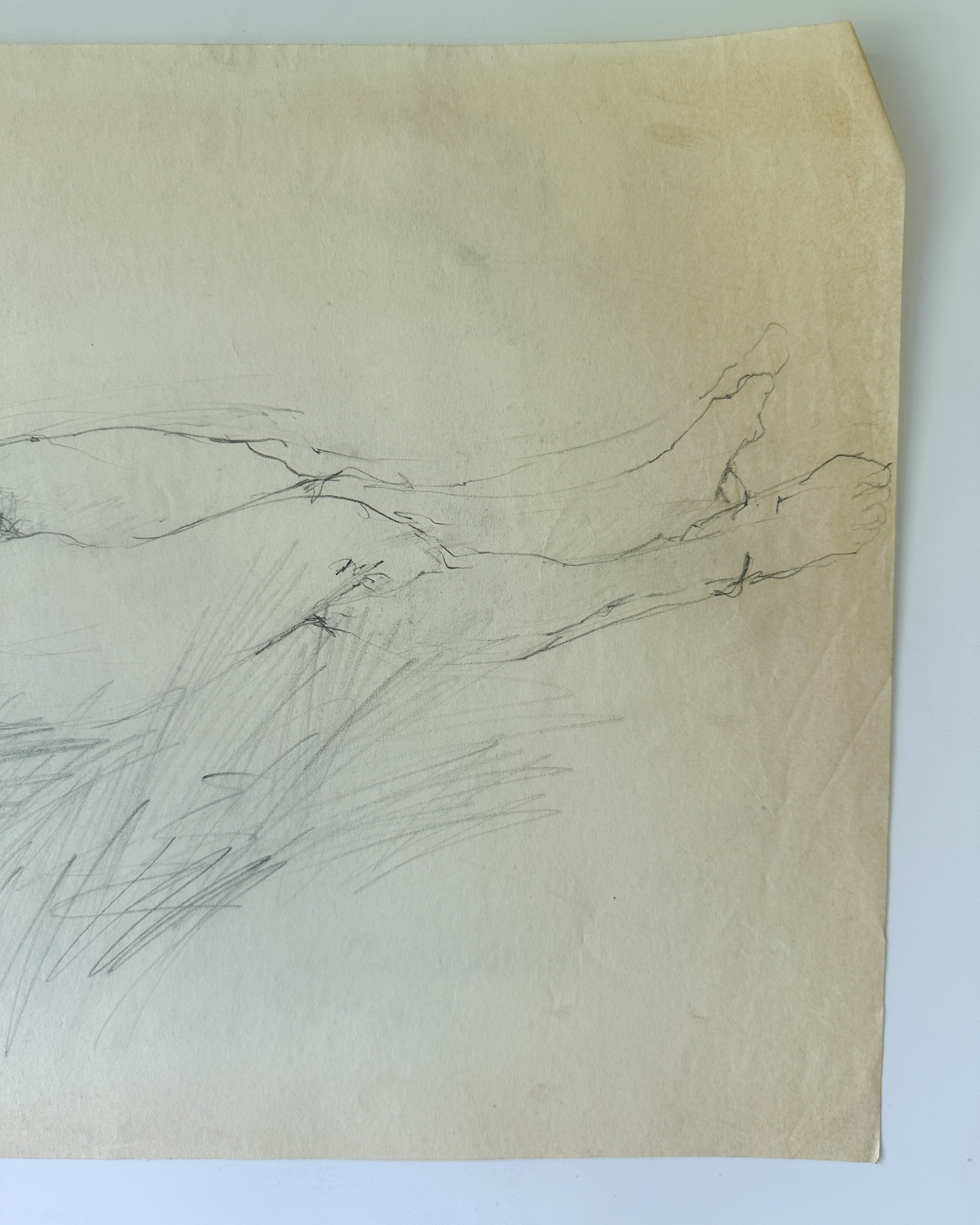 Nude Sketch on Thin Paper by Jane Matteson (17.75"W x 12"H)