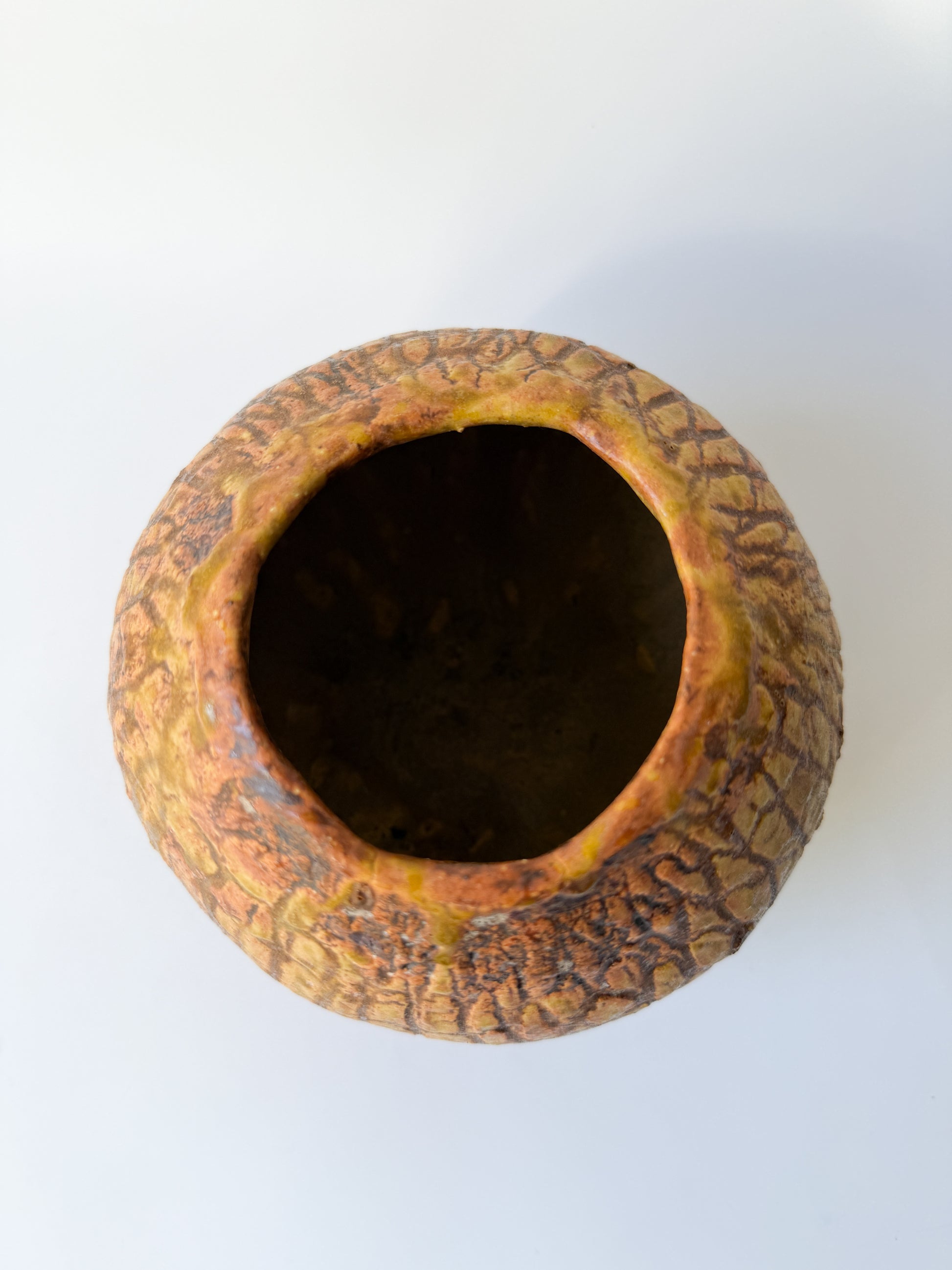 Brown Studio Pottery Vase Planter