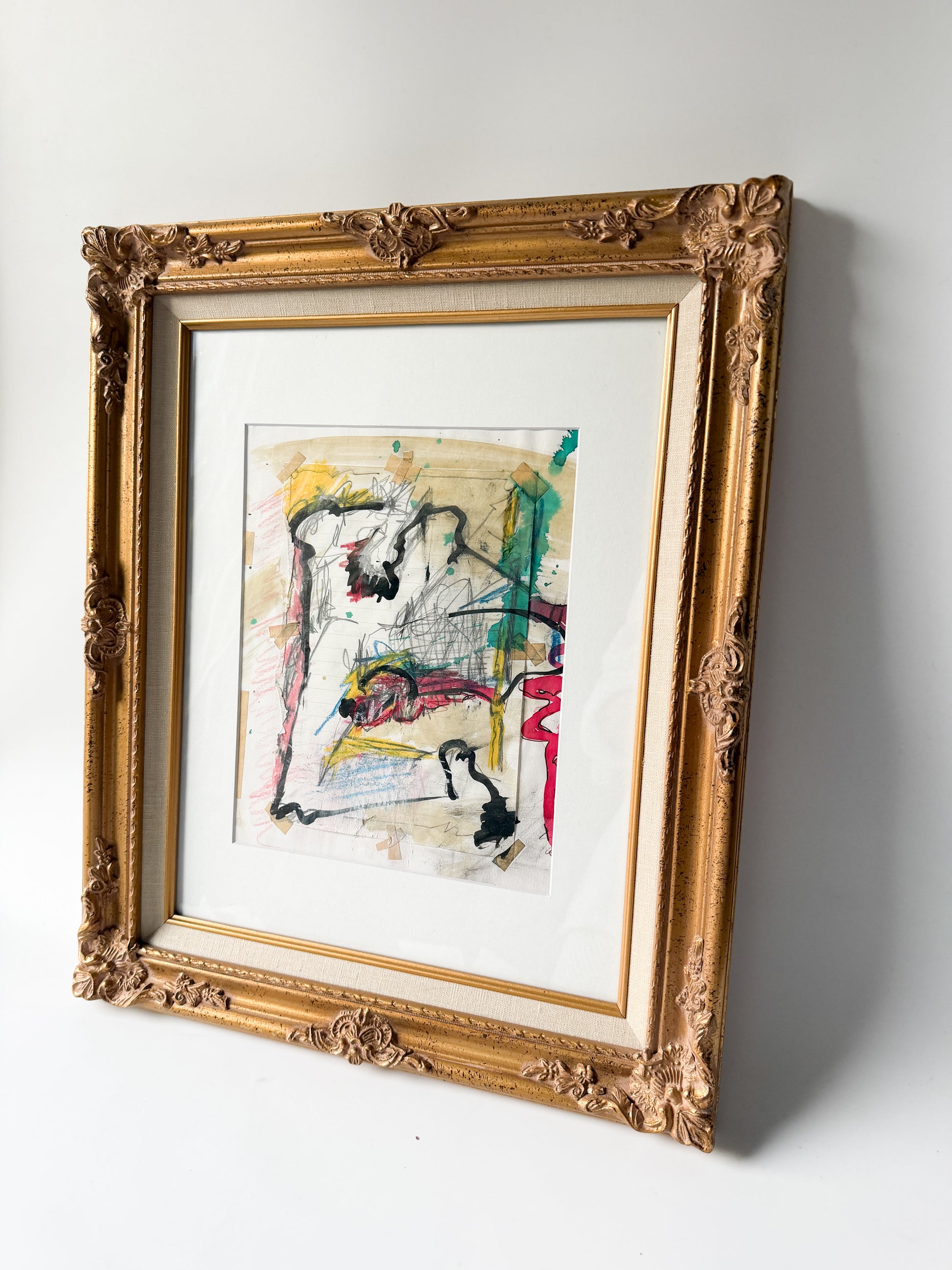 Vintage Abstract Mixed Media Art - France