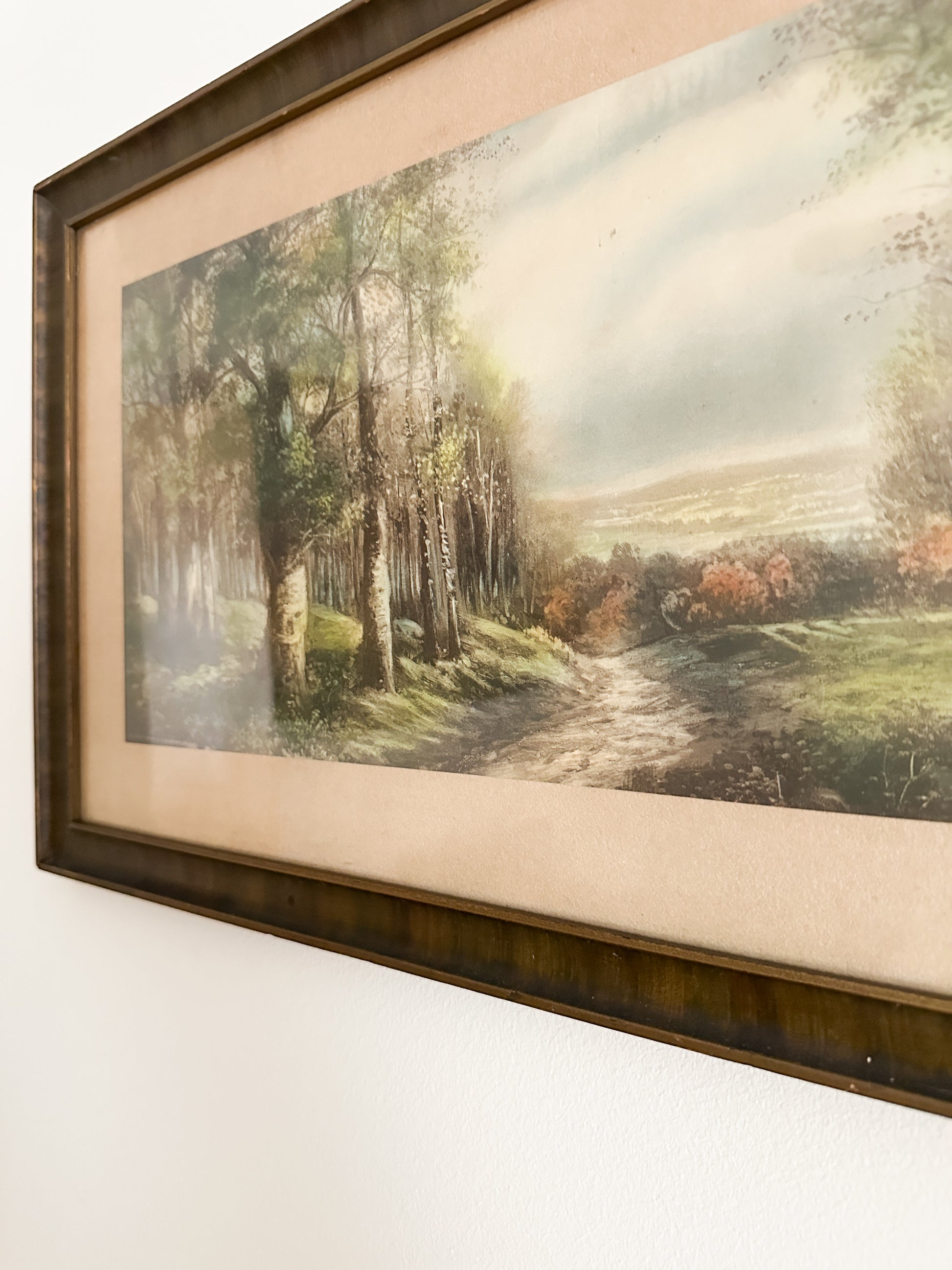 Antique Color Lithograph Landscape