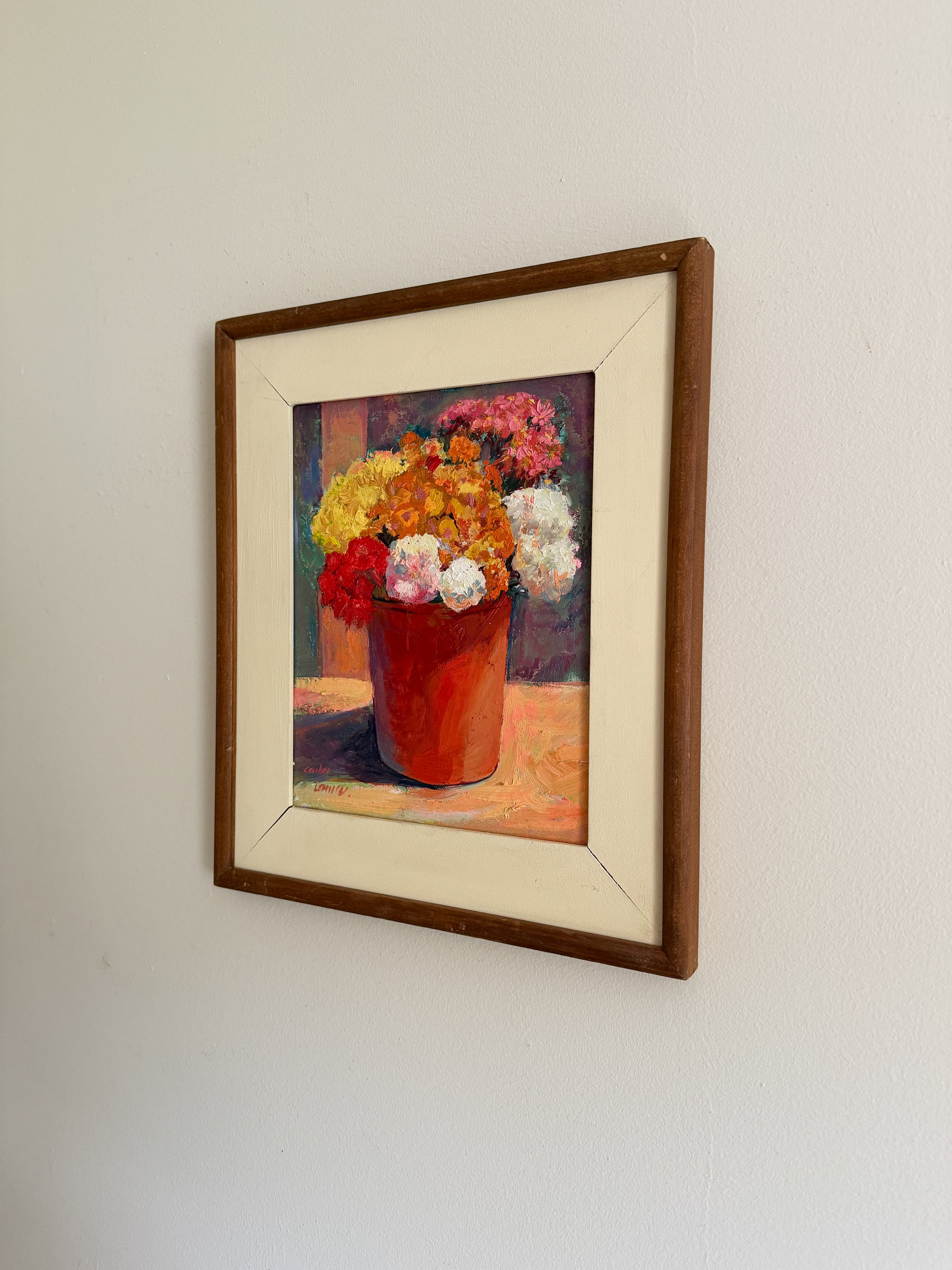 Floral Oil Painting on Board