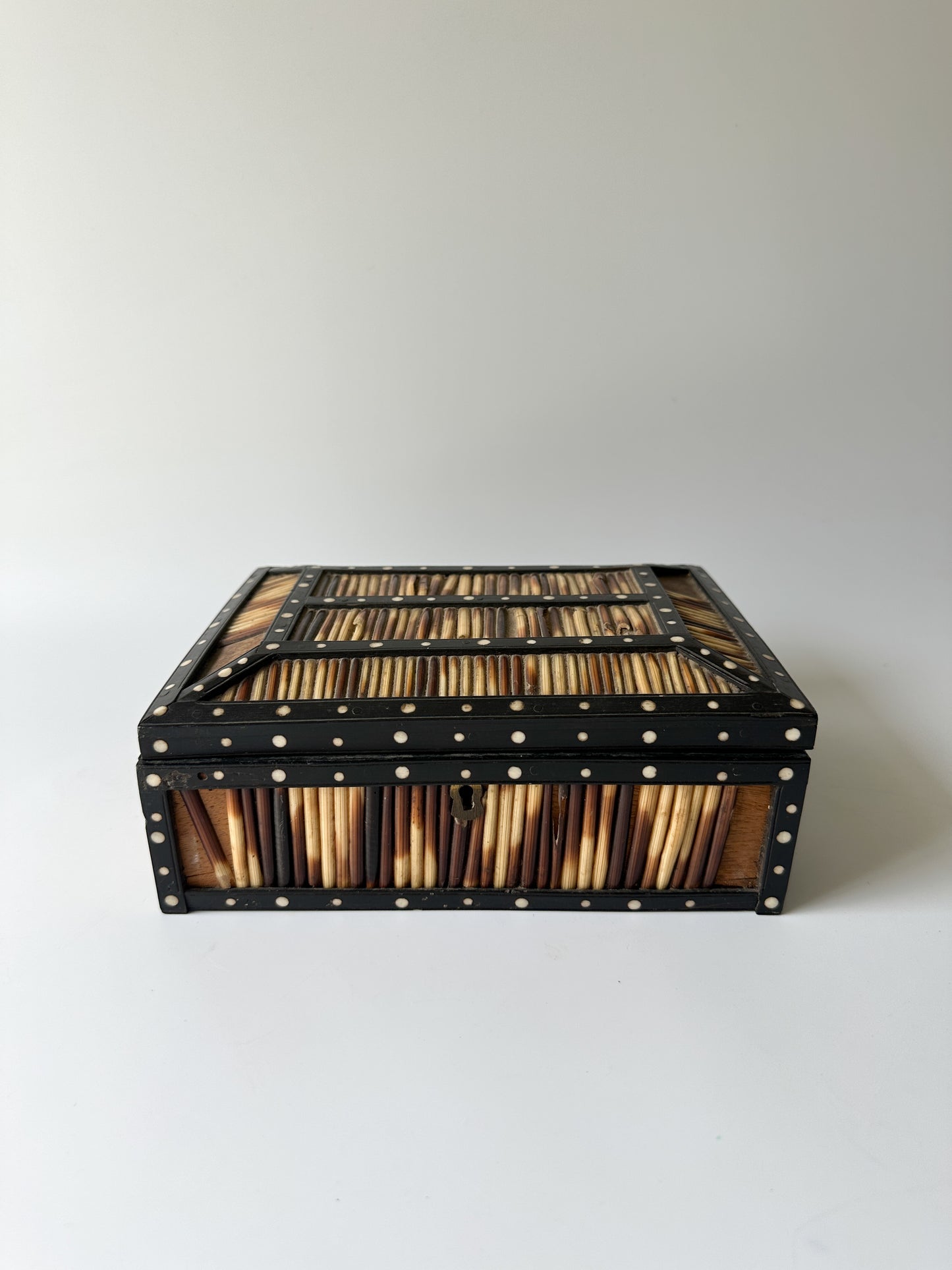 Antique Porcupine Quill Box