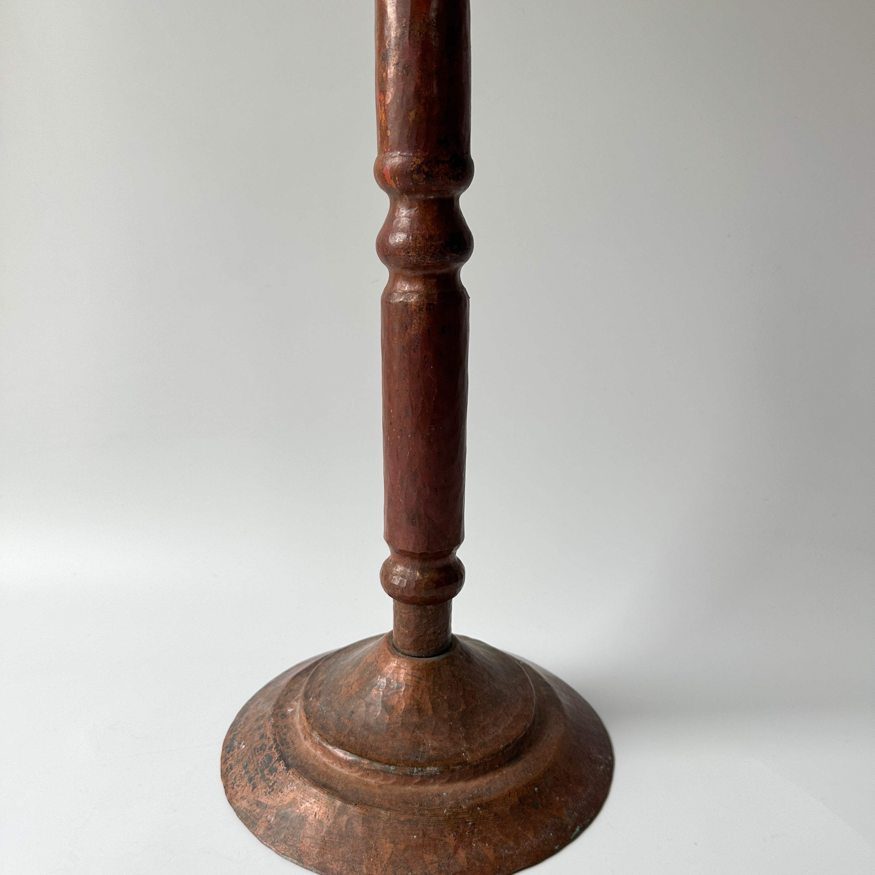 Tall Hammered Copper Candlestick