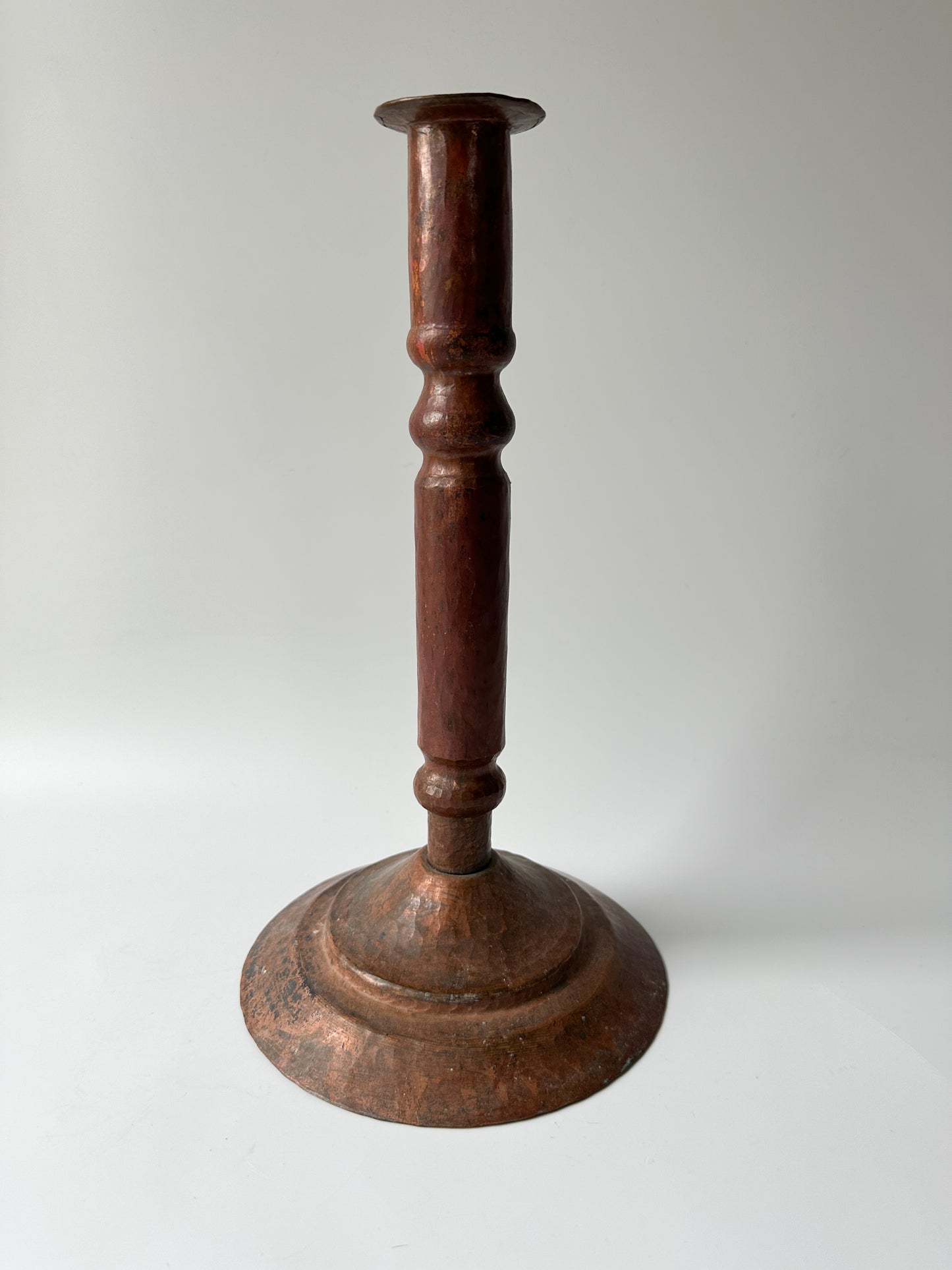 Tall Hammered Copper Candlestick