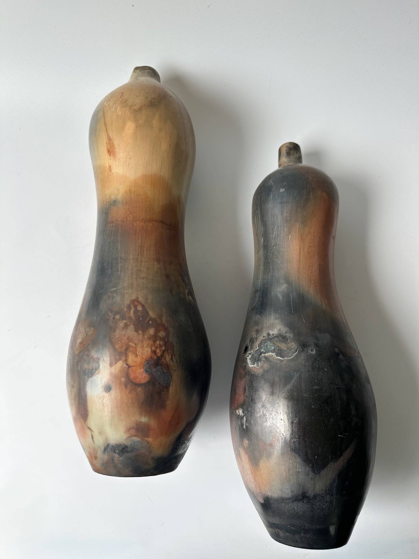 Pair of Abstract Artist Ceramic Sculptures (signed)