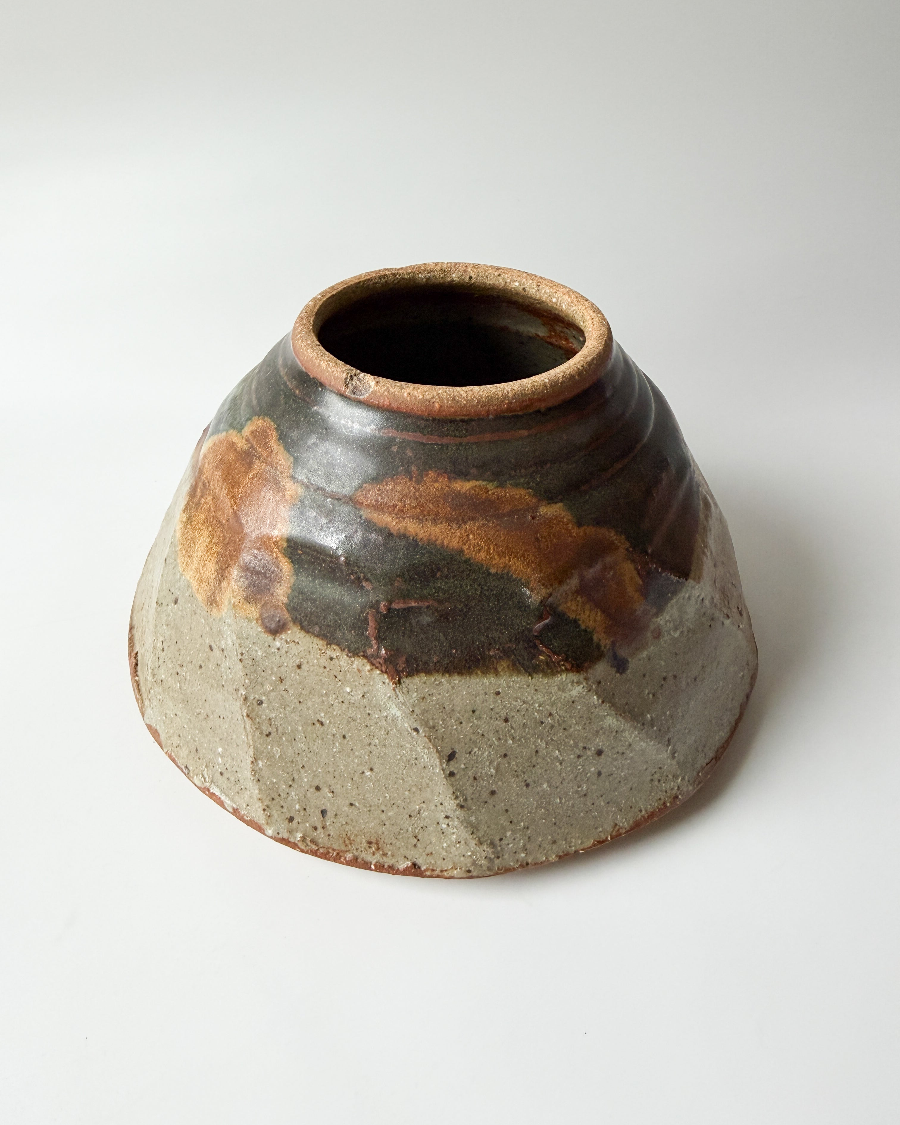 Brown and Tan Artist Pottery Vase (Small)