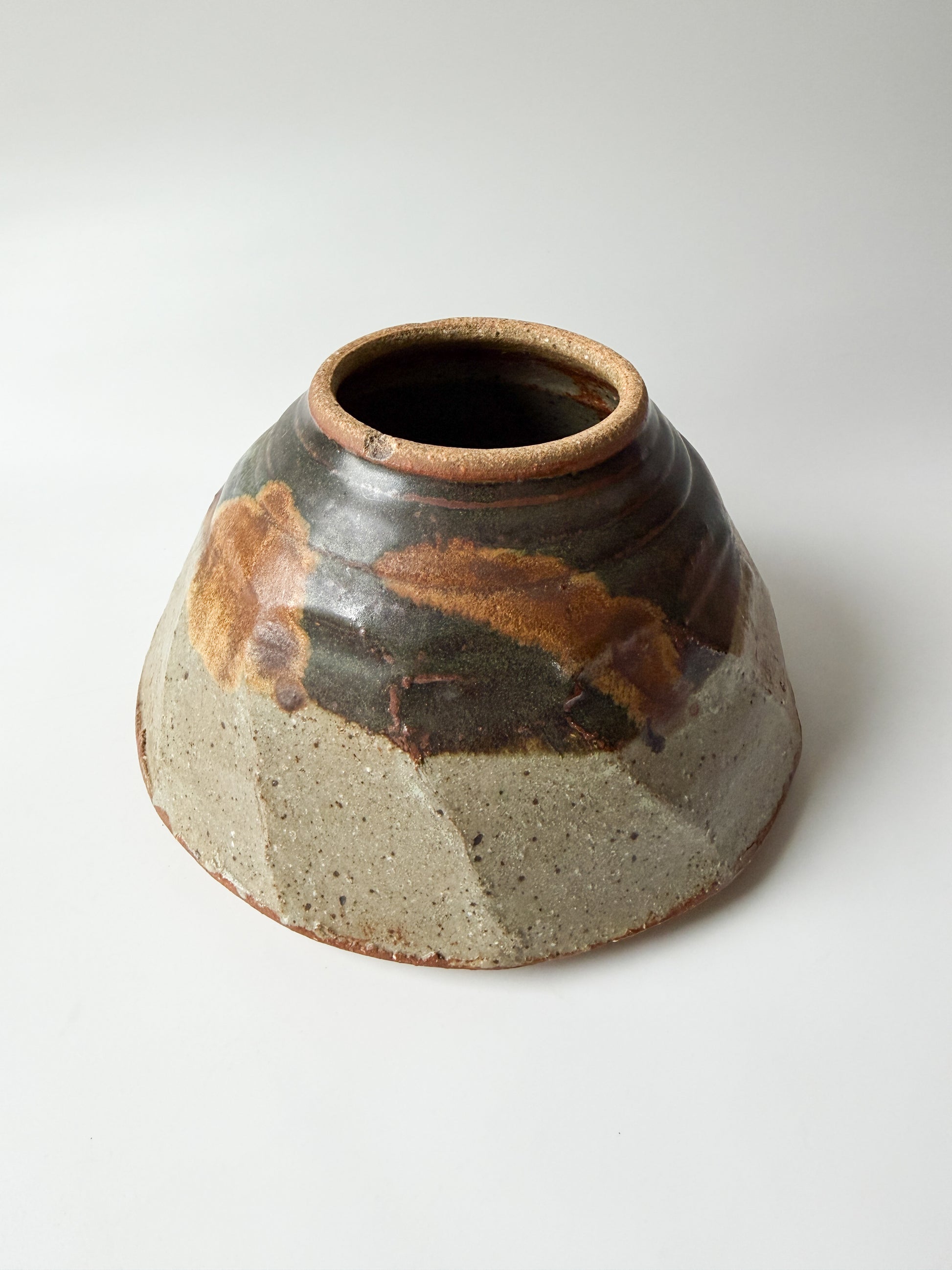 Brown and Tan Artist Pottery Vase (Small)