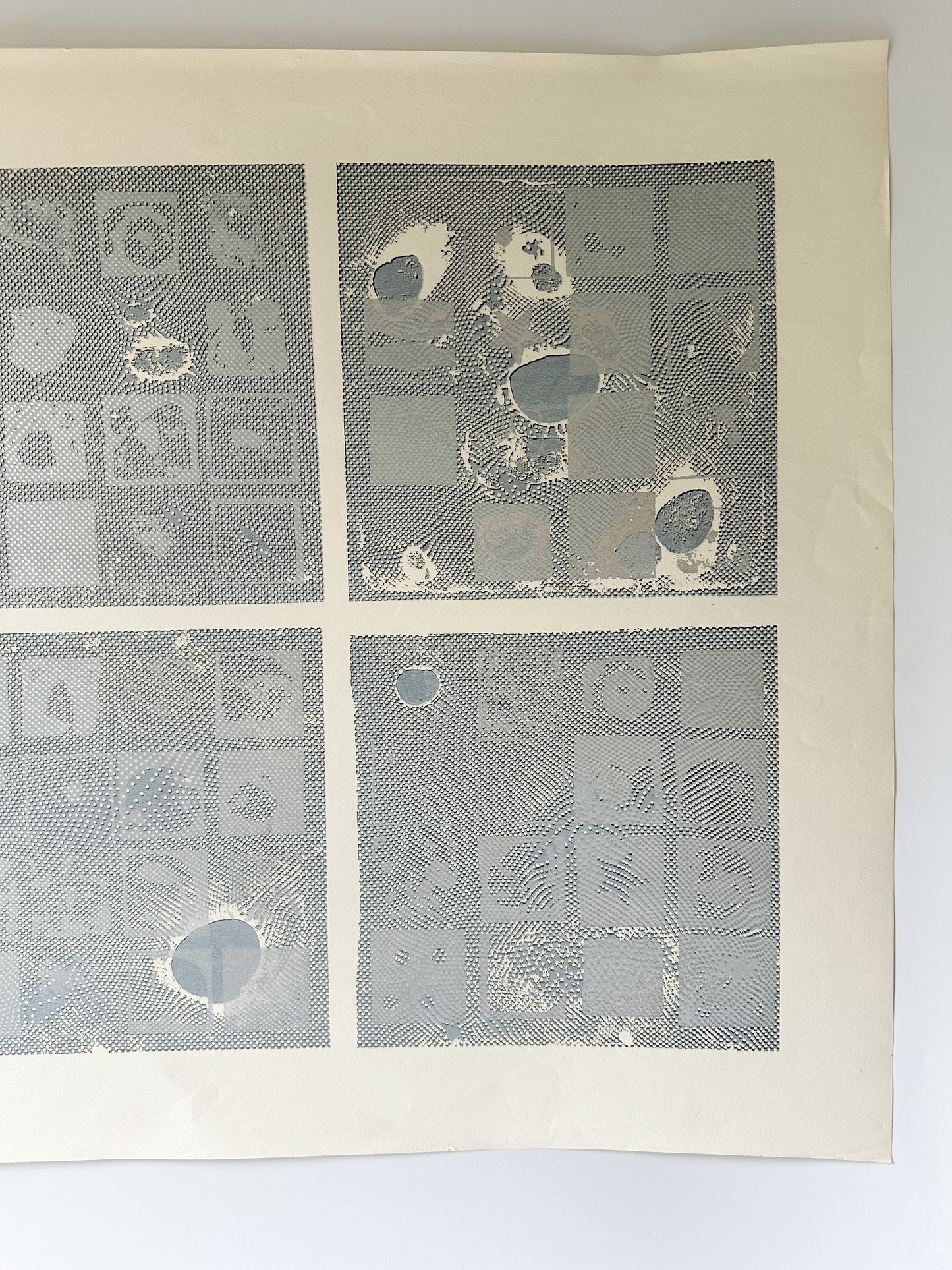 Black and Silver Ink Abstract - Screenprint by the late Velda Warner (29”W x 20.5”H)