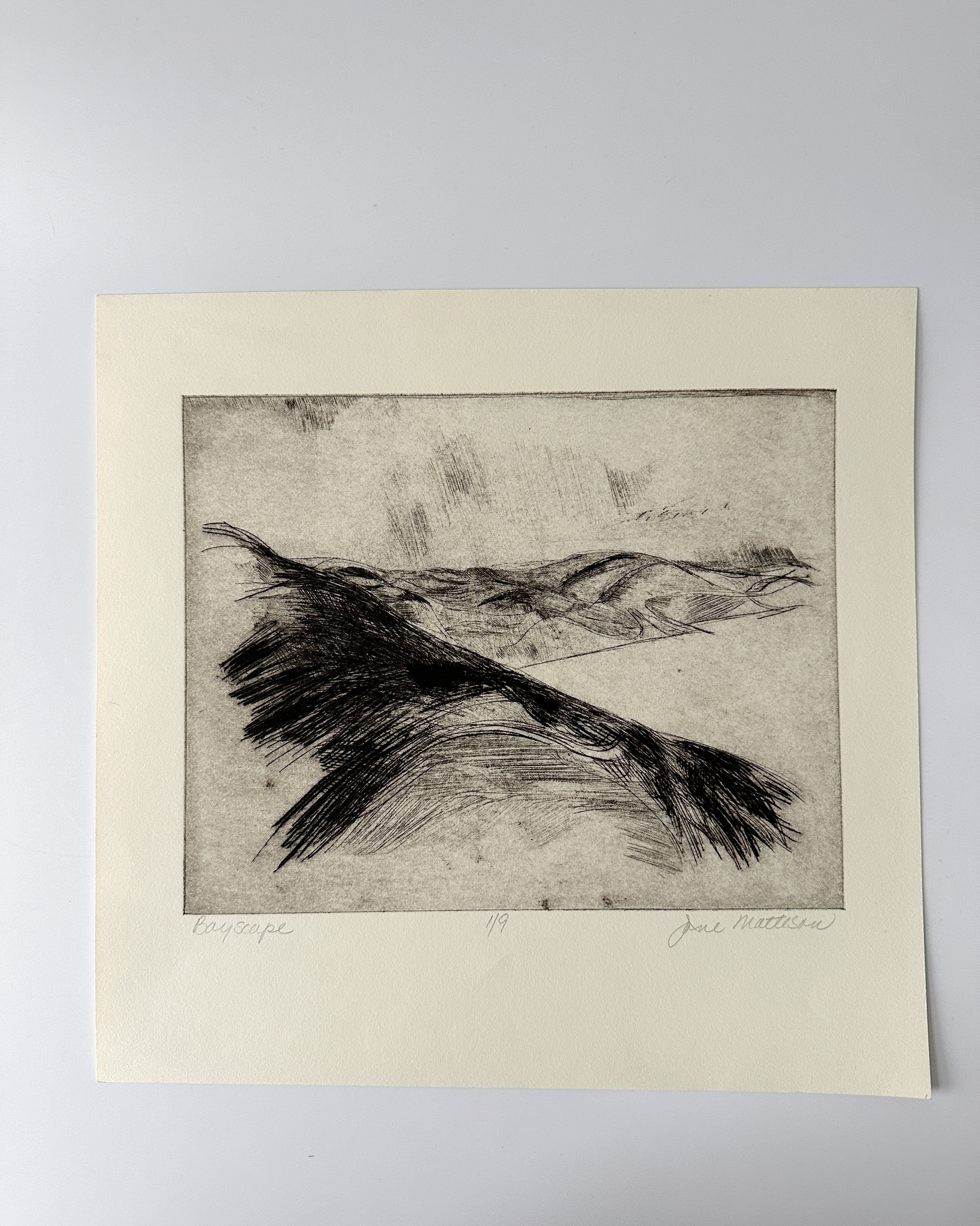 "BAYSCAPE" Etching by Late Artist Jane Matteson