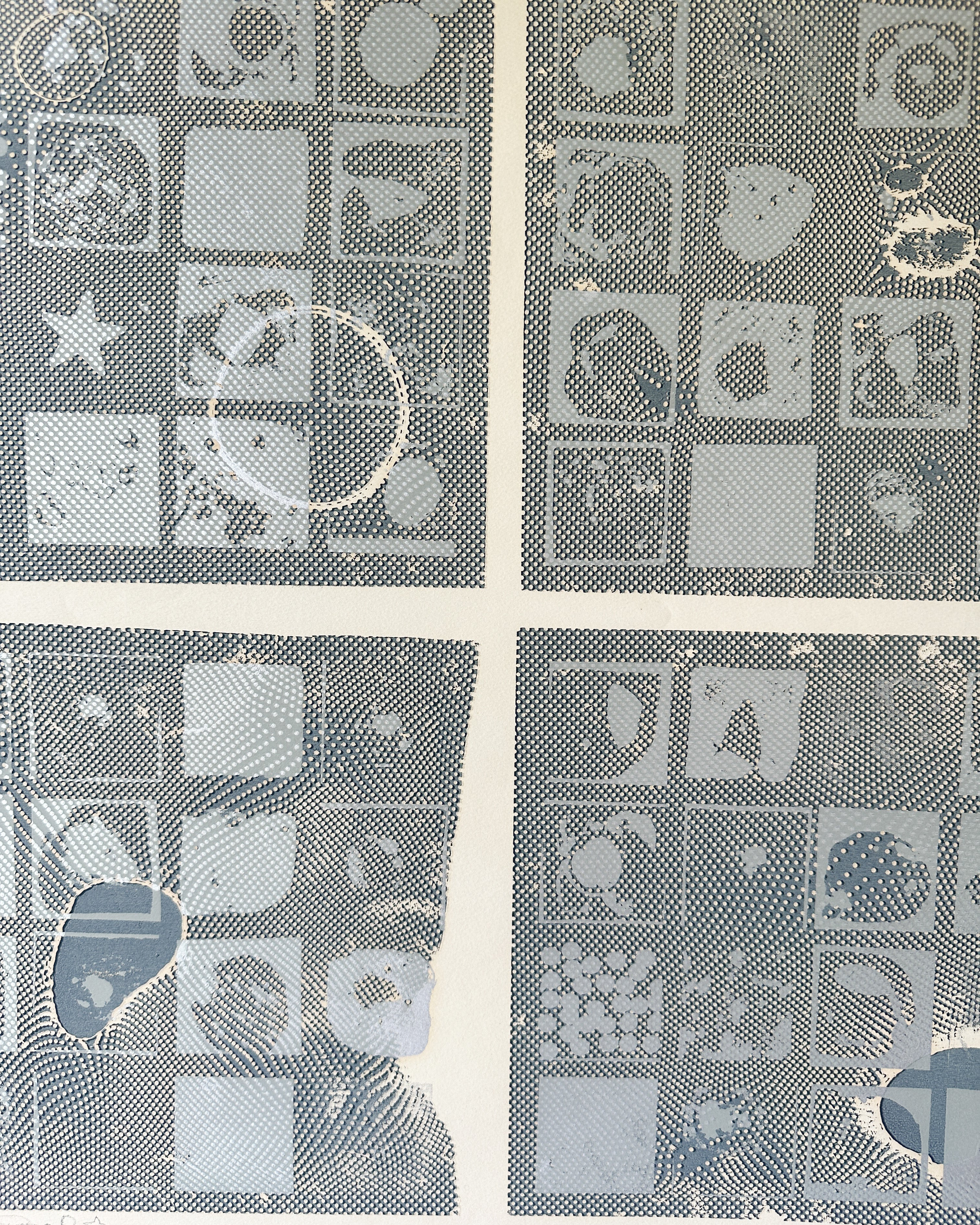 Black and Silver Ink Abstract - Screenprint by the late Velda Warner - SIGNED (29.5”W x 21”H)