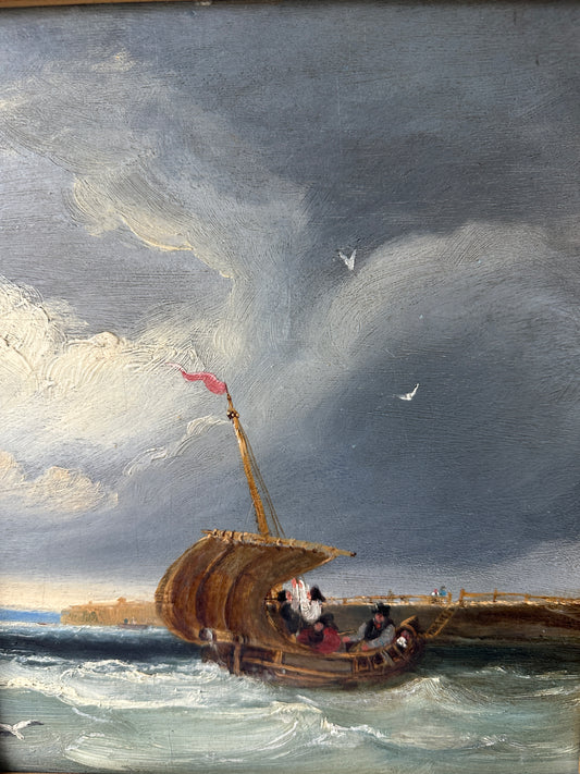 20th Century School "Approaching Storm" Oil on Panel