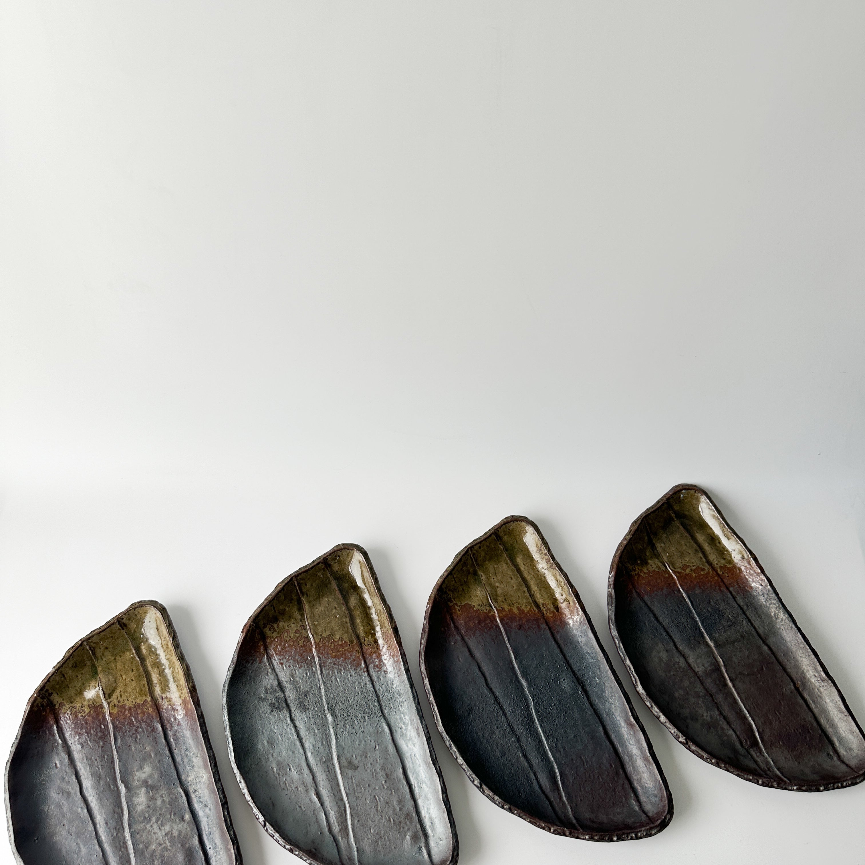 Handmade Crescent Stoneware Plates (set of 4)