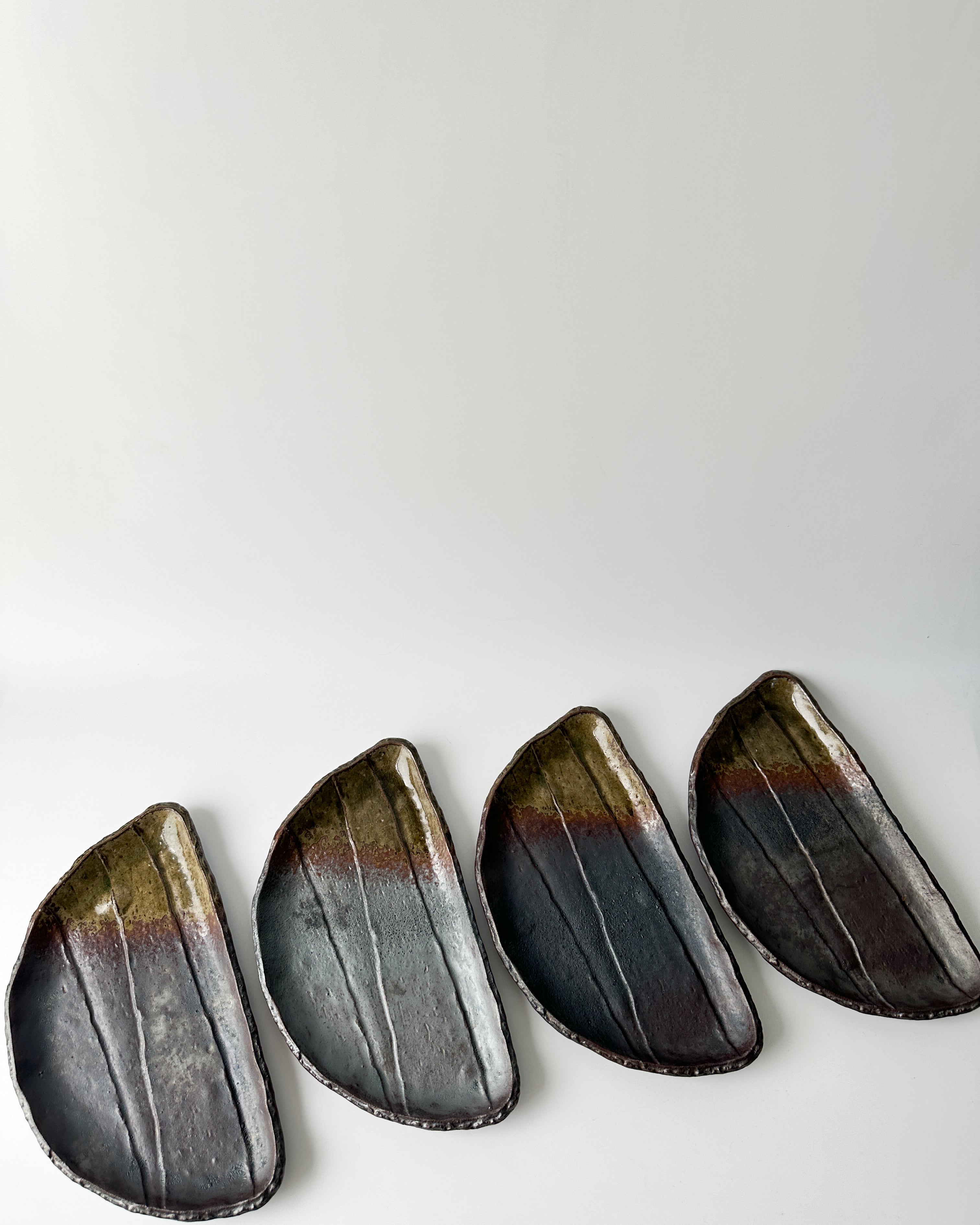 Handmade Crescent Stoneware Plates (set of 4)