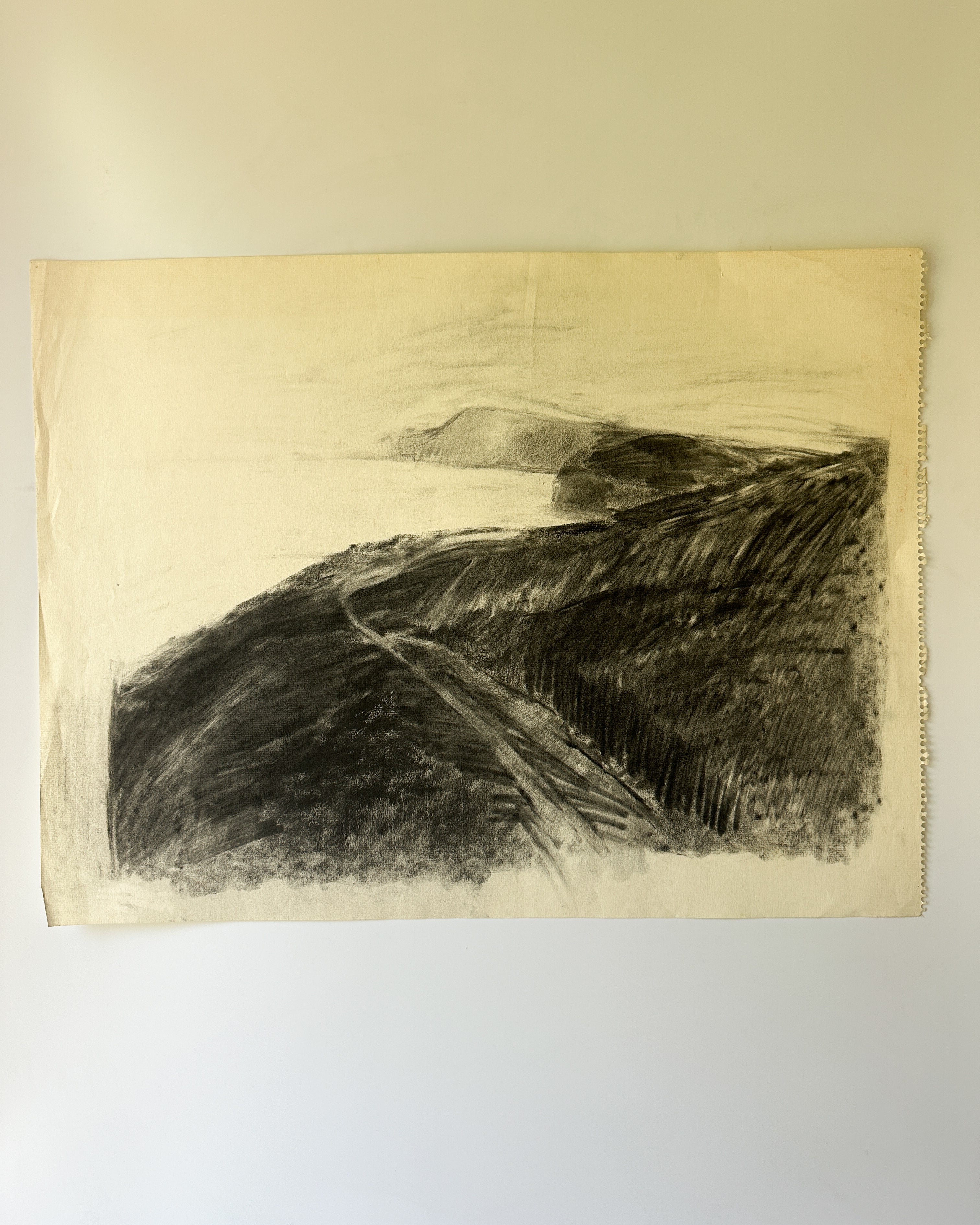 Black Pastel Sealight Landscape by Jane Matteson (23.5"W x 18"H)