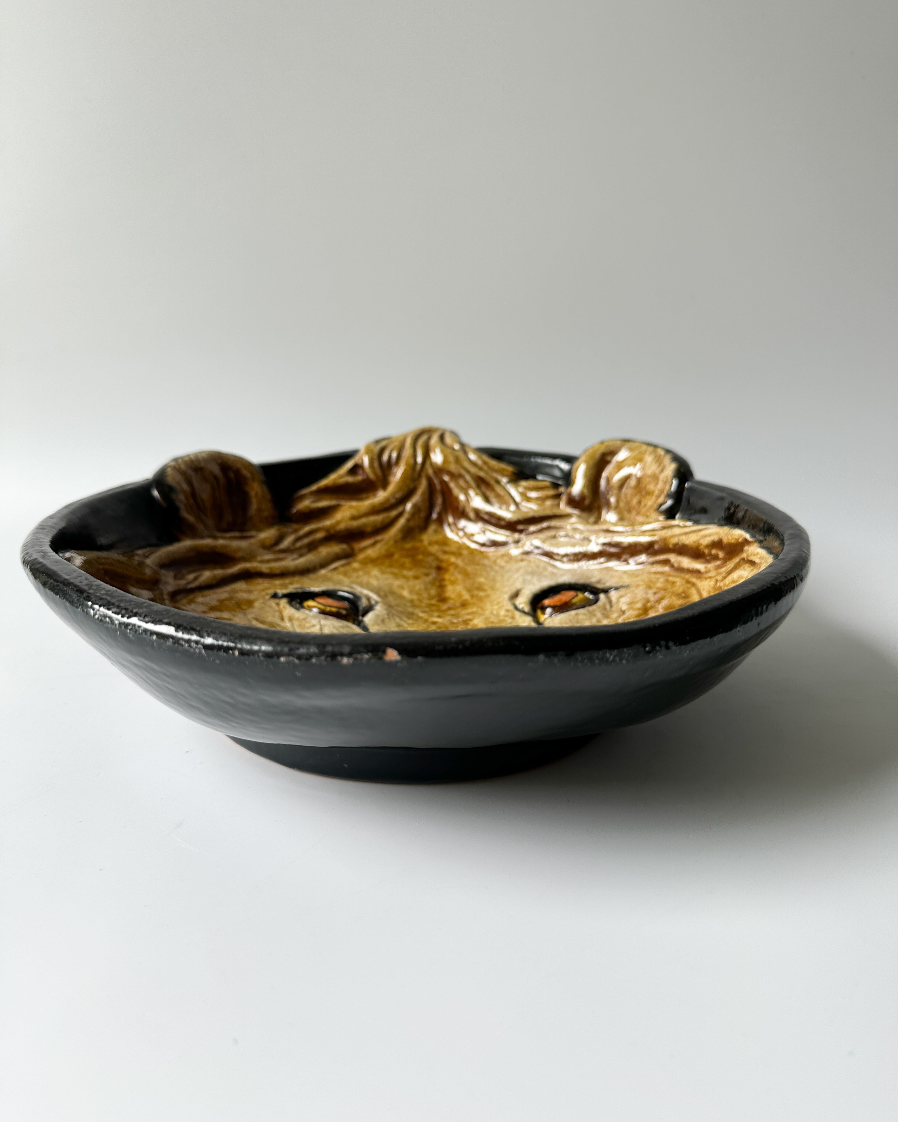 Vintage Lion Terracotta Bowl Made in Italy #2