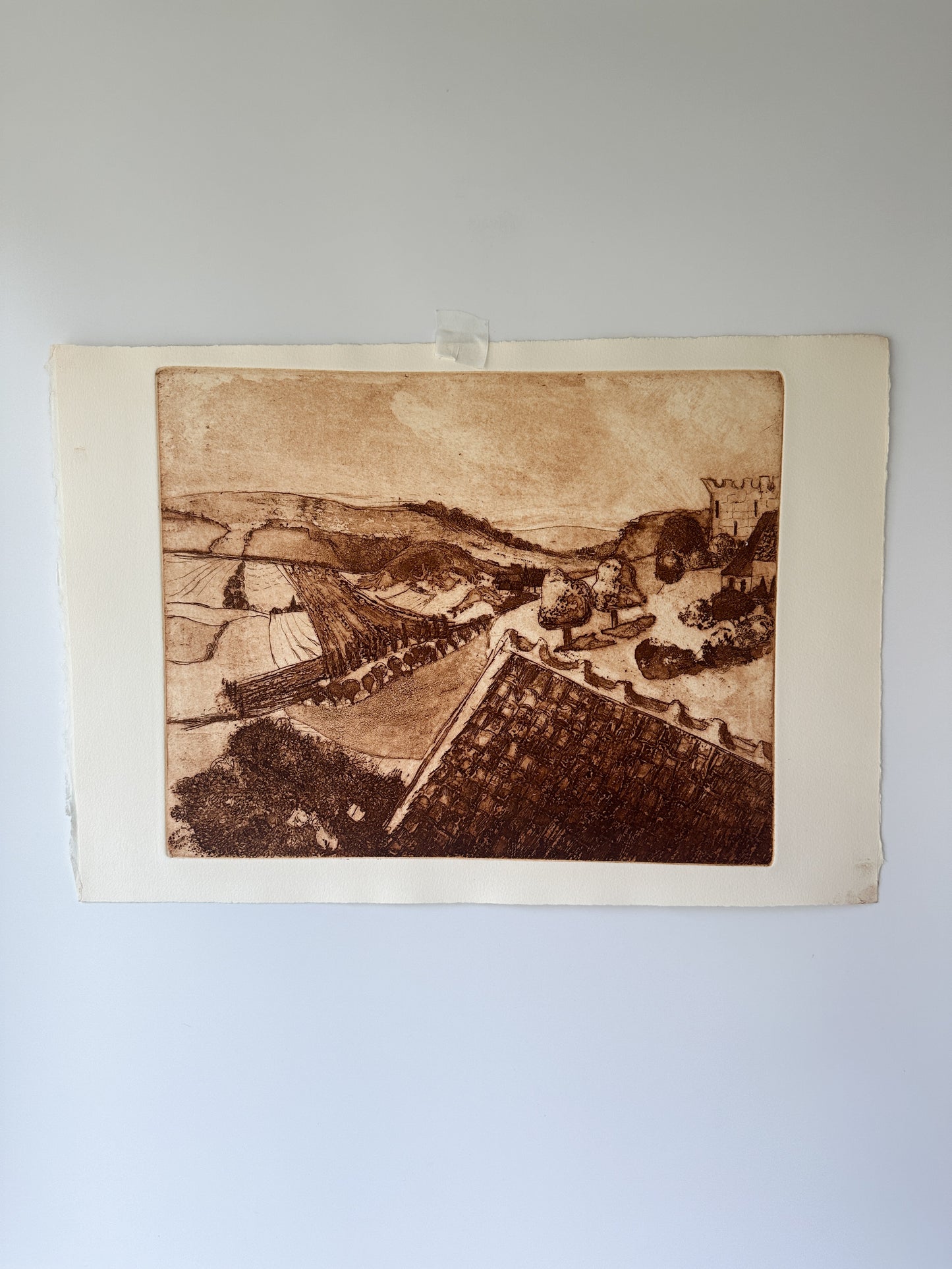 "BURGUNDY" France Aquatint Etching by Late Artist Jane Matteson