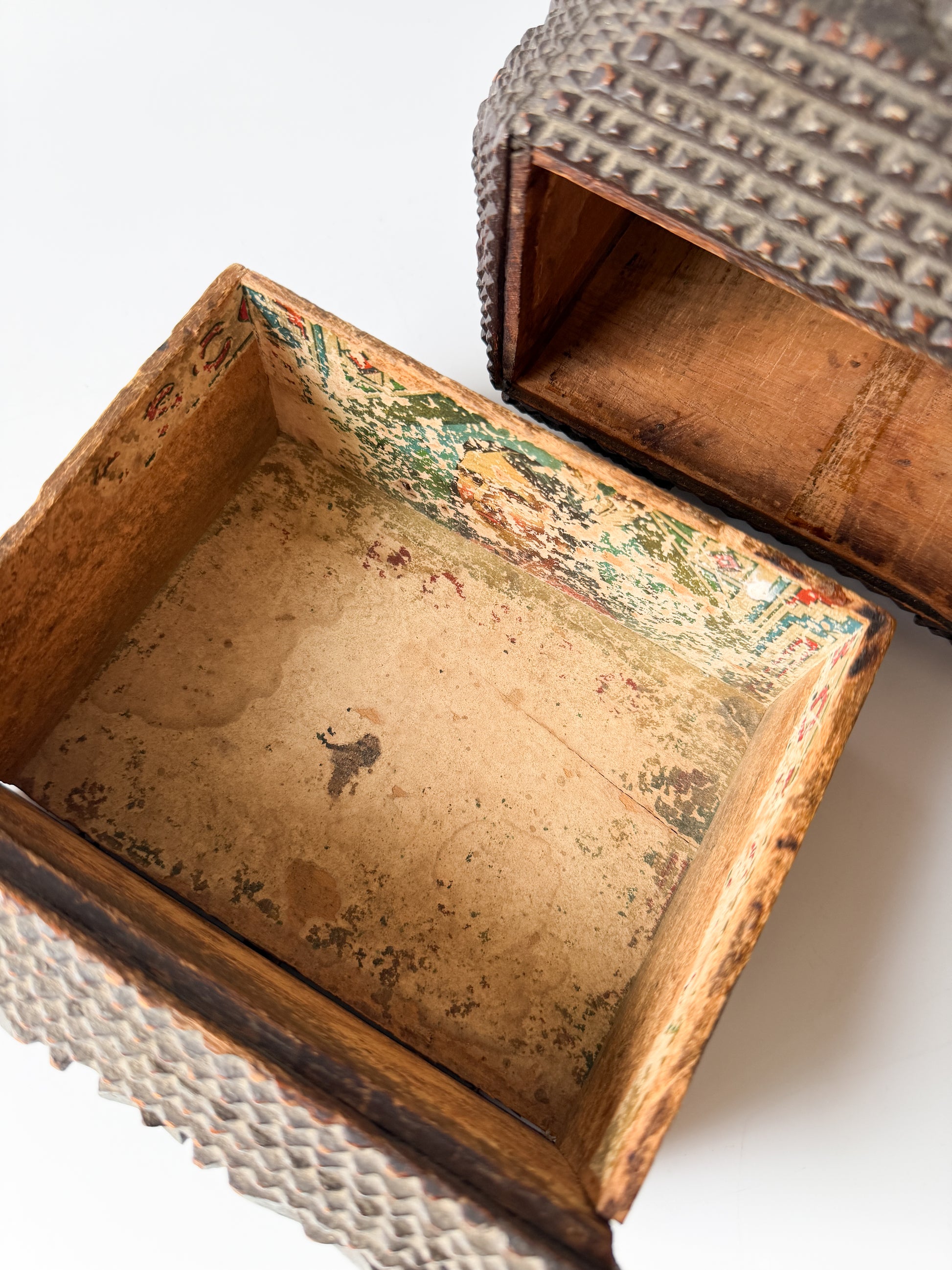Antique Tramp Art Box