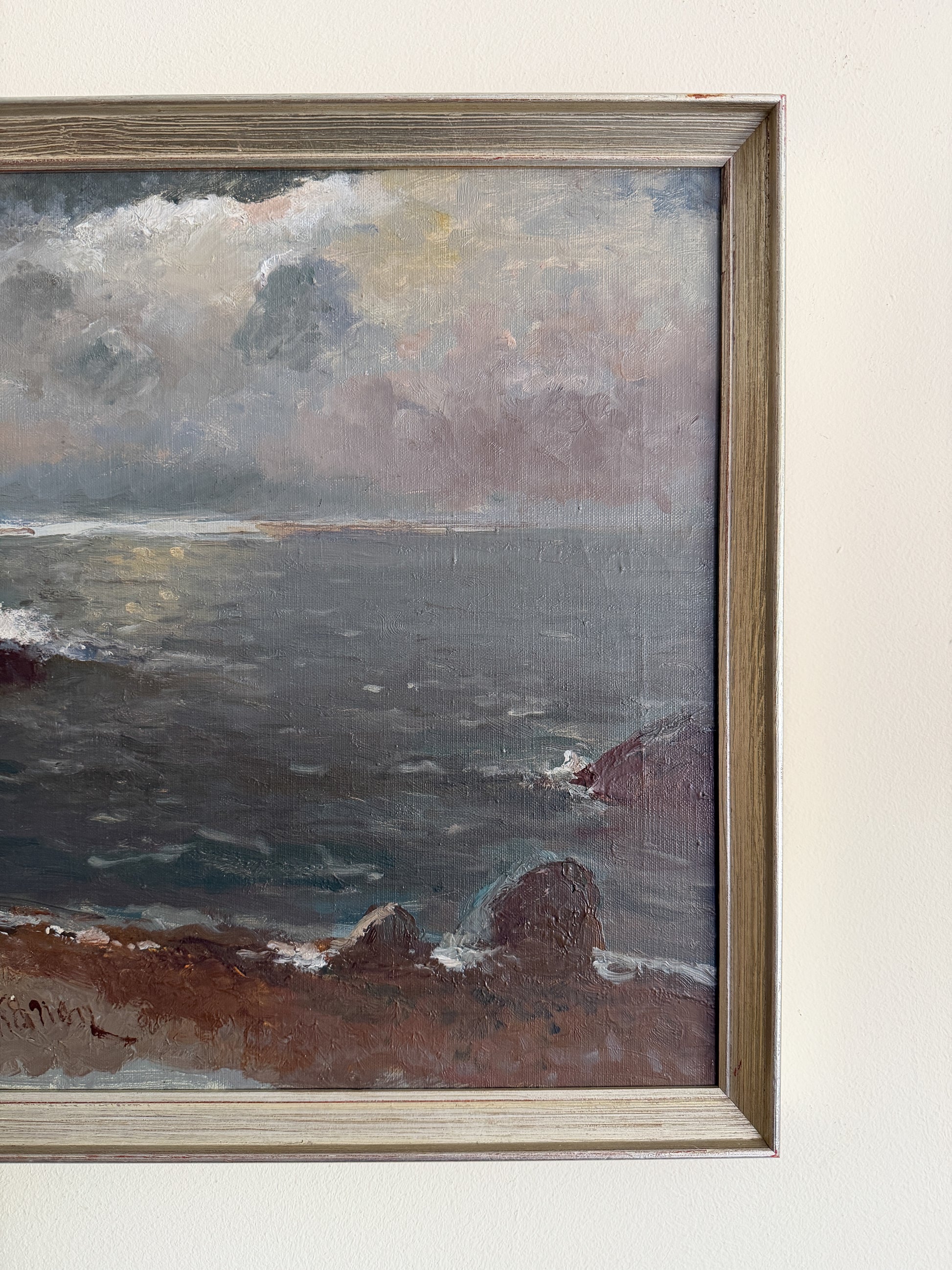 VICTOR NIKKANEN - Ocean Shore Landscape Oil Painting