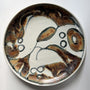 Vintage Hand-Painted Abstract Nudes Large Ceramic Bowl