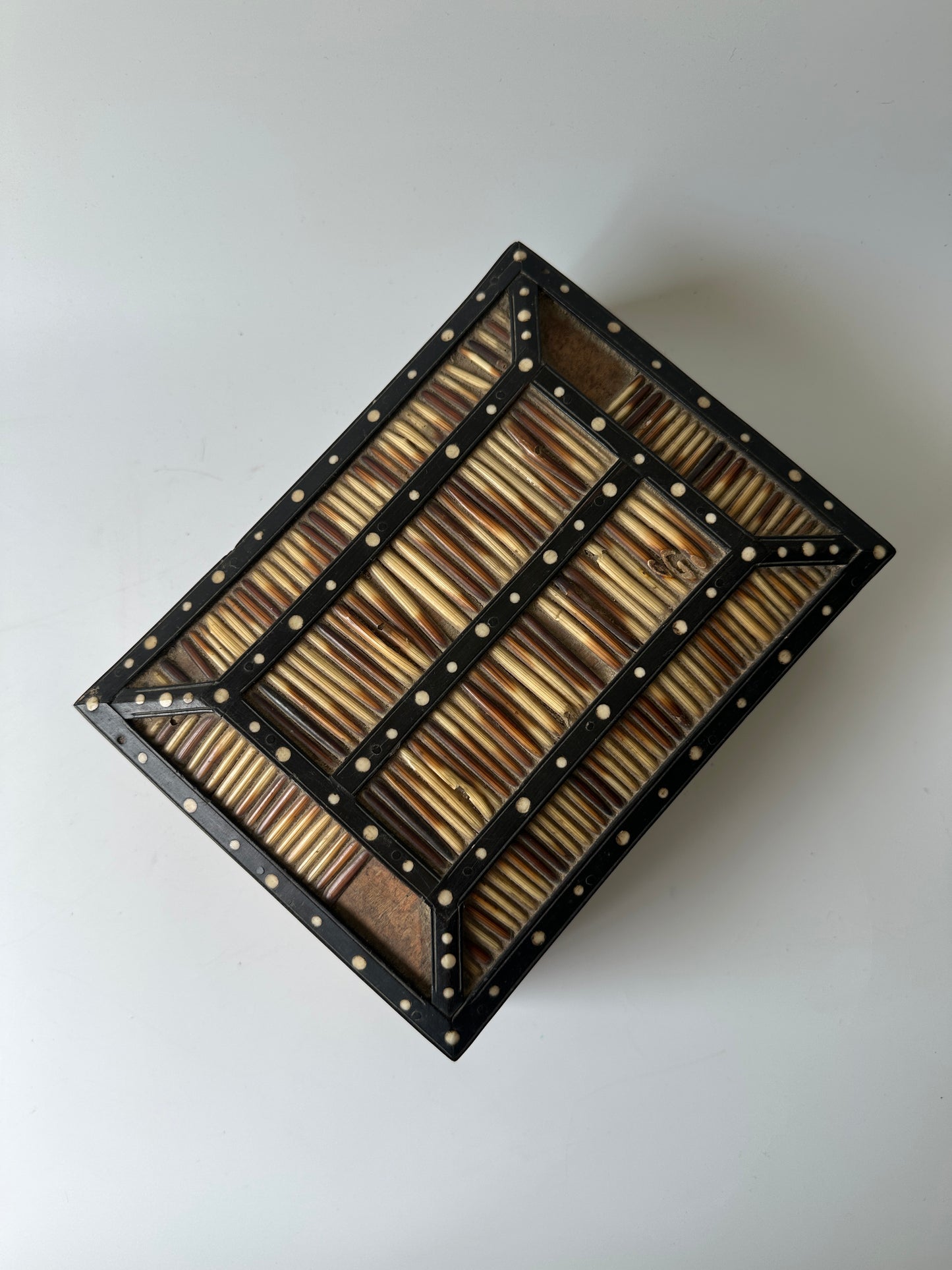Antique Porcupine Quill Box